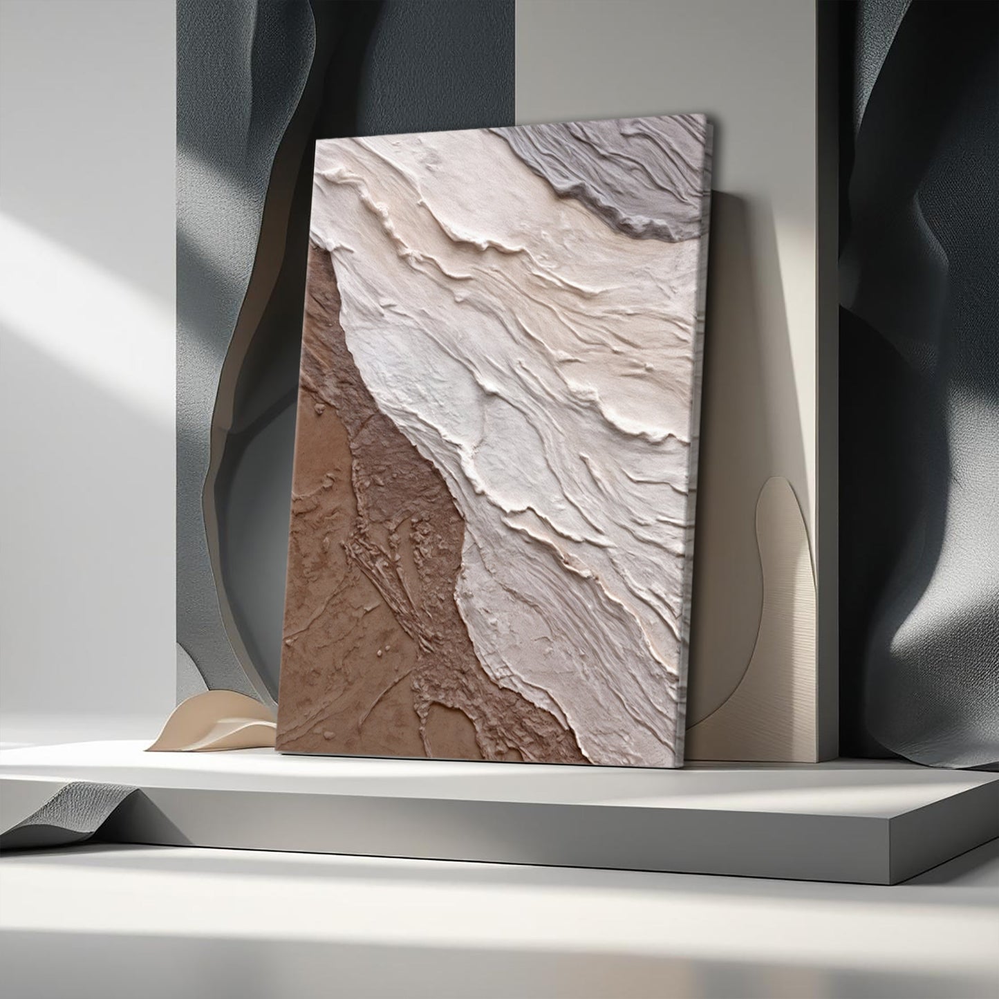 Abstract Earthy Waves Wall Art