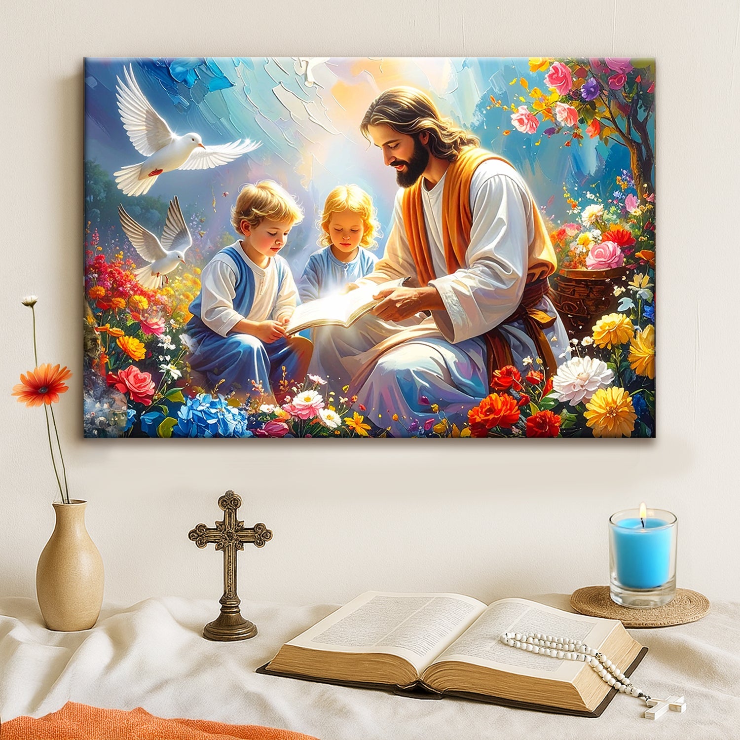 Jesus With Children Faith Wall Art IV