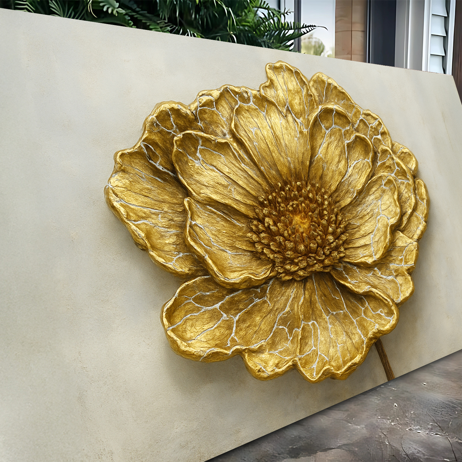 Golden Dandelion Minimalist Abstract Wall Art VI