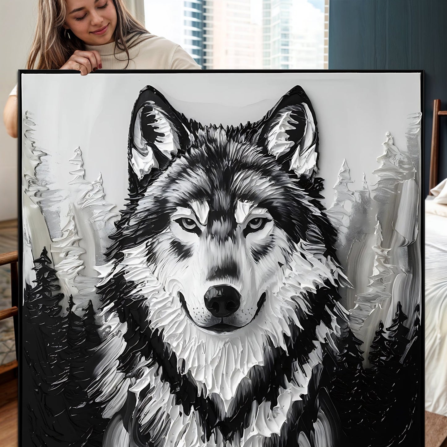 3D Wolf Wall Art IV