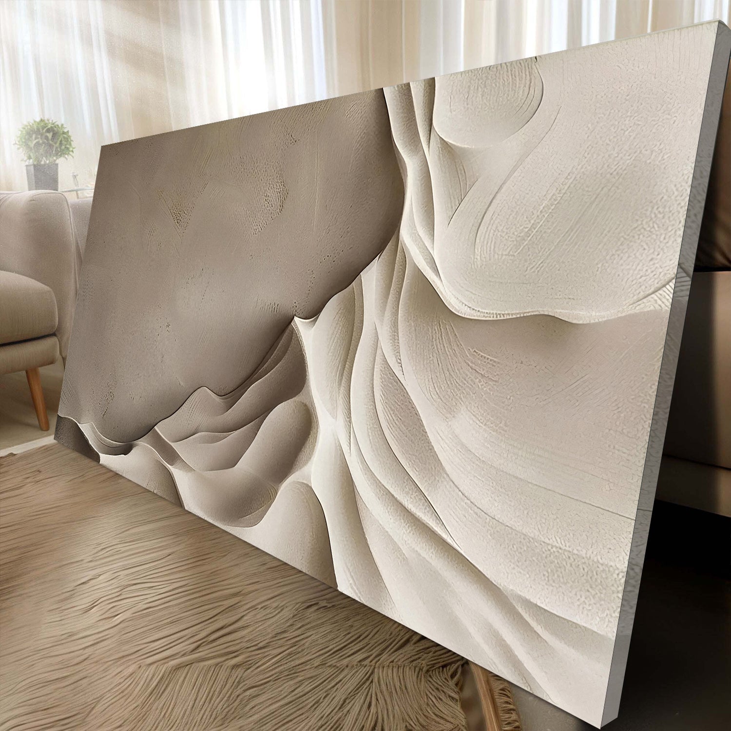 Beige Minimalist Wall Art IV