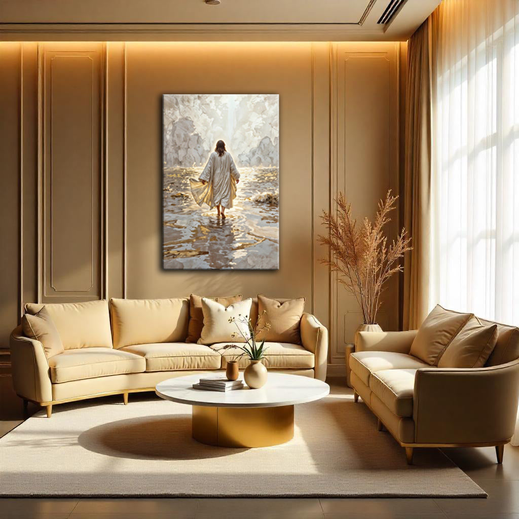 Jesus Christ Walking On Water Faith Wall Art IV