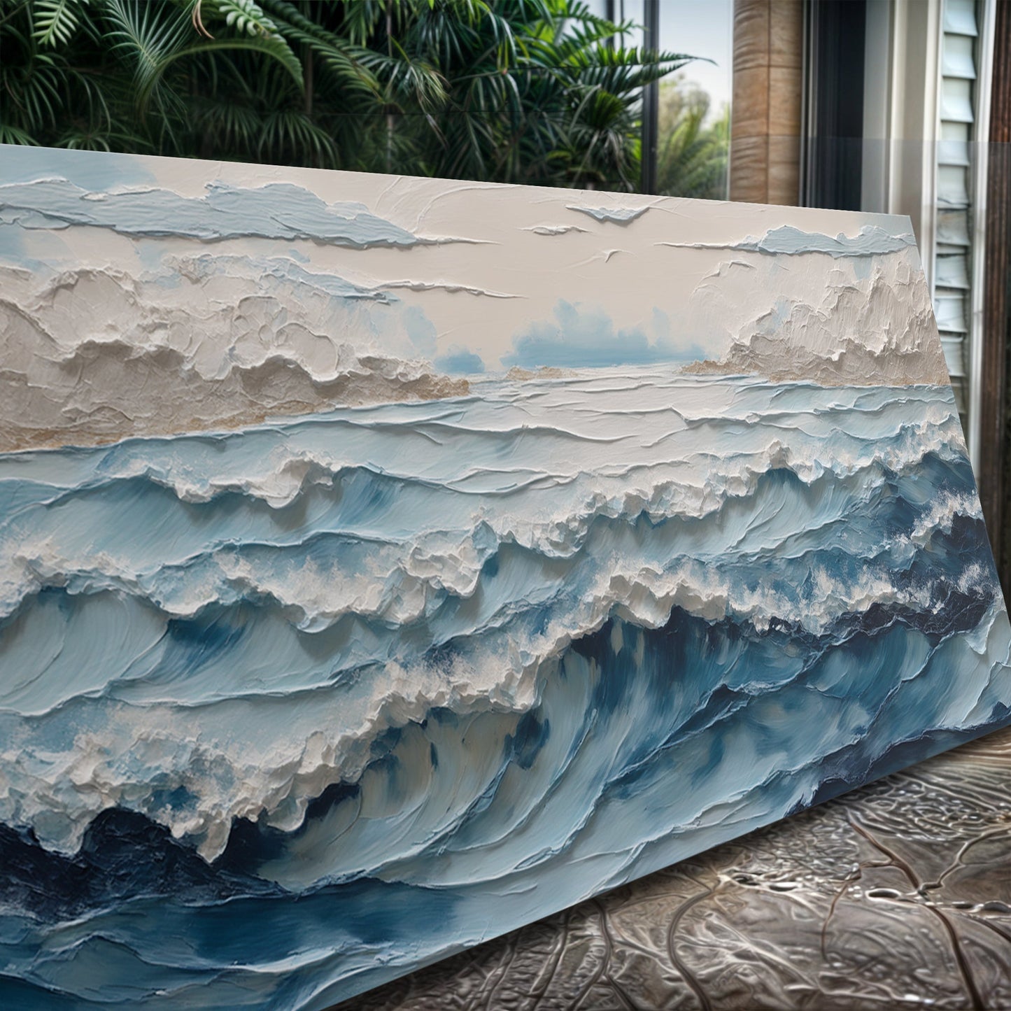 Ocean Embrace Impasto Wall Art