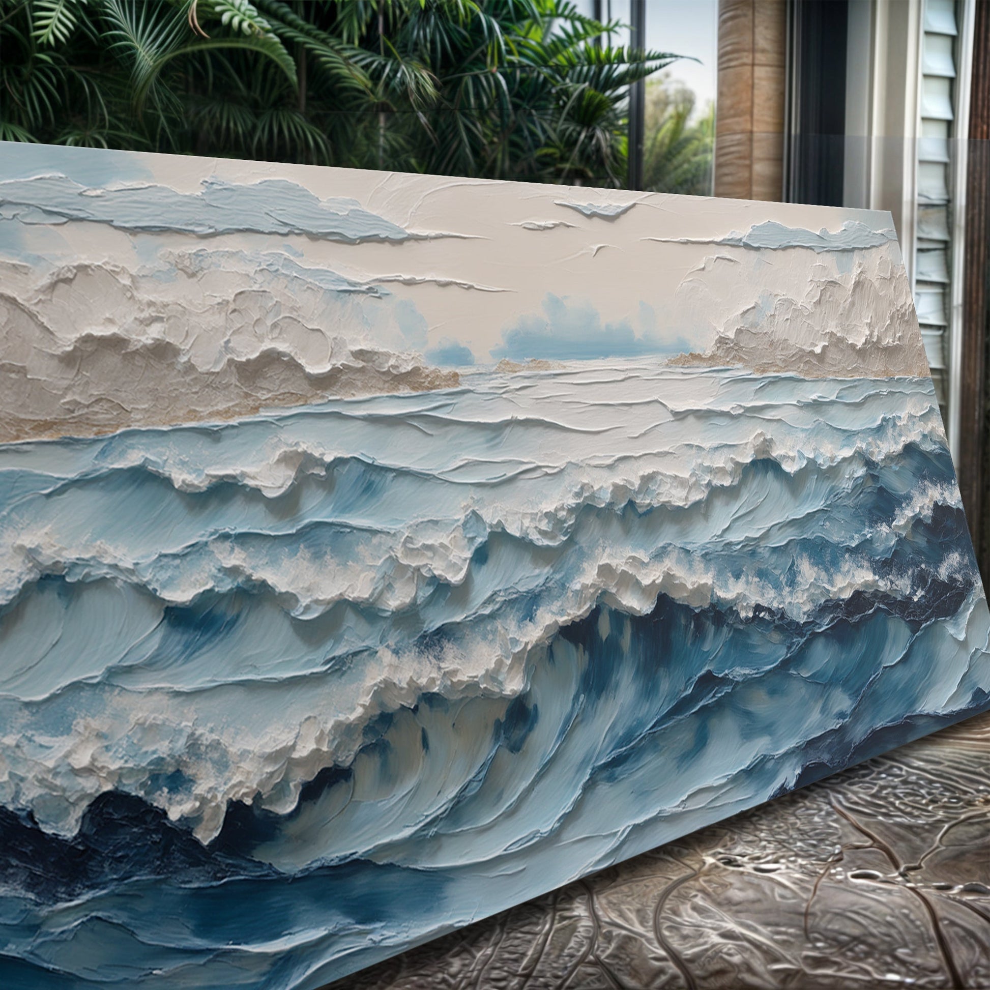 Ocean Embrace Impasto Wall Art