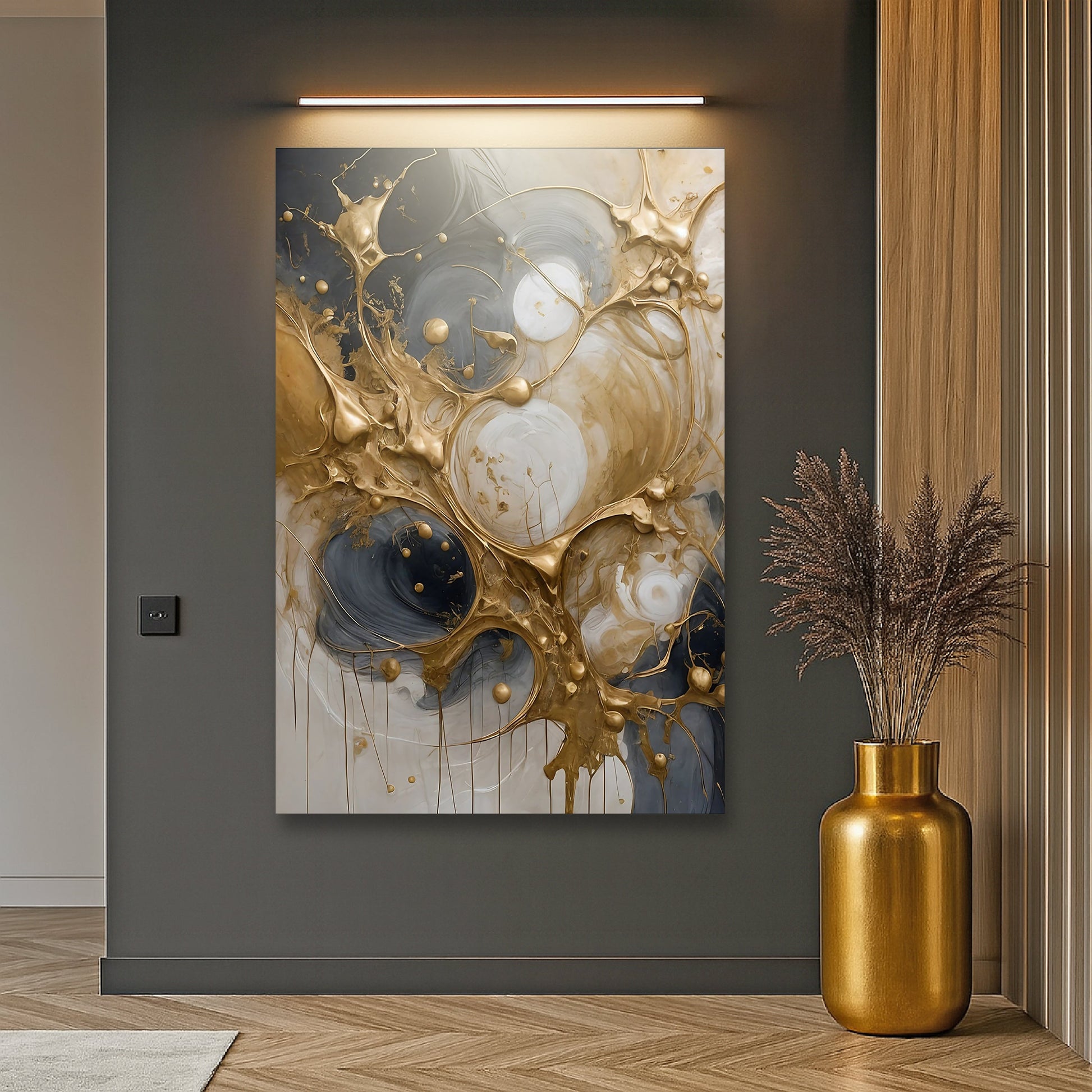 Black and Gold Splash Wall Art