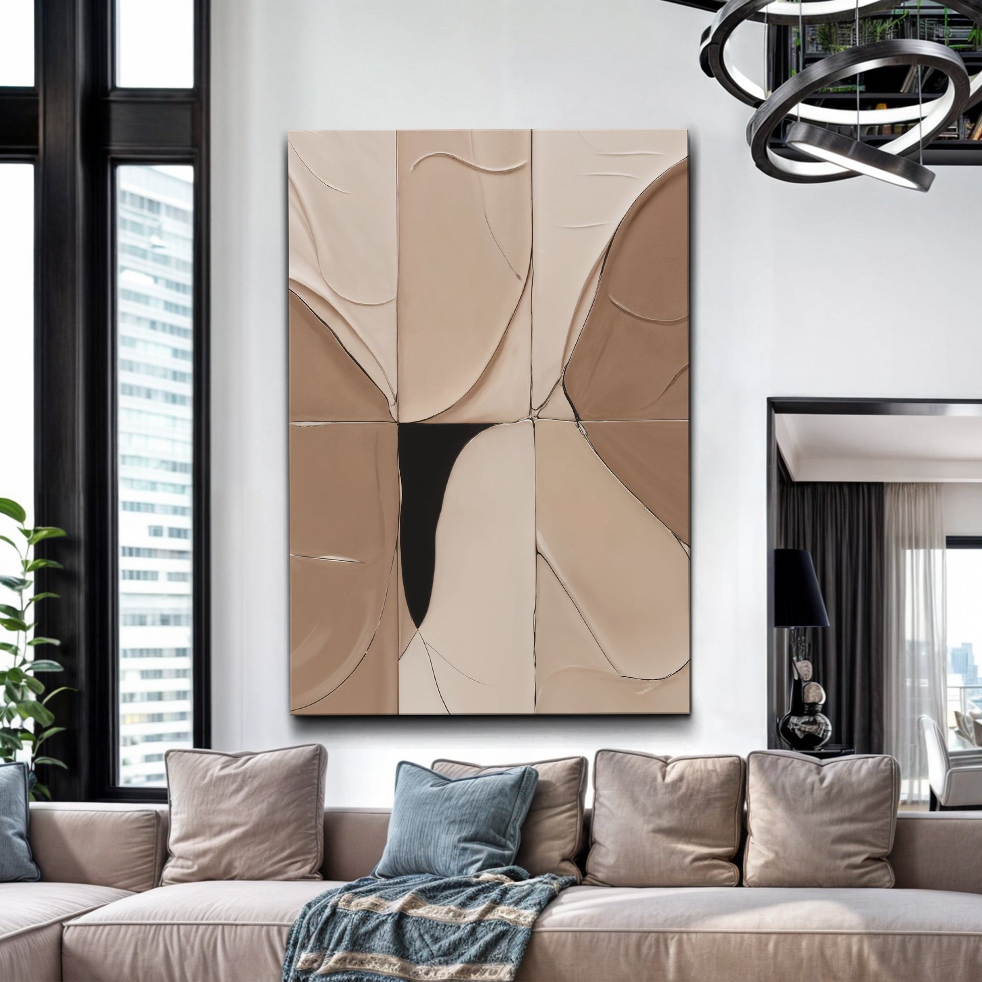 Neutral Abstract Boho Impasto Wall Art