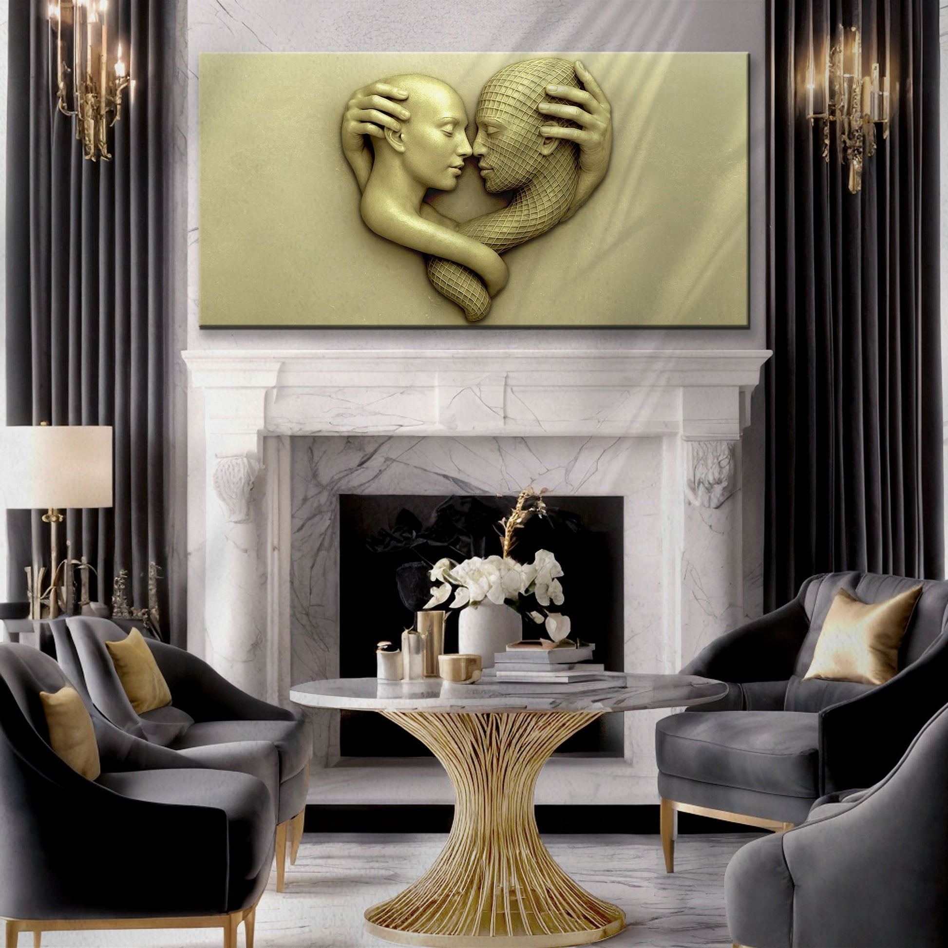 Eternal Love Figure Abstract Wall Art