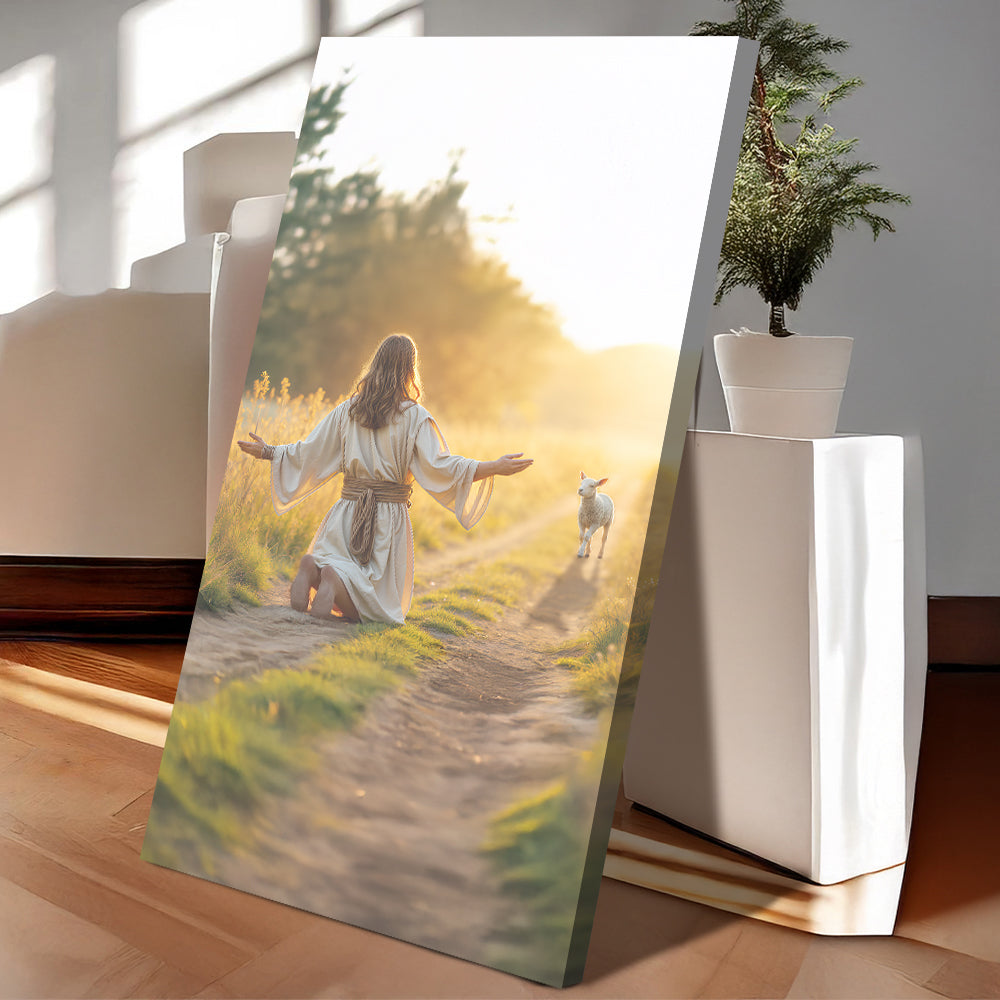 Jesus Protects The Lamb From Wolves Faith Wall Art XI