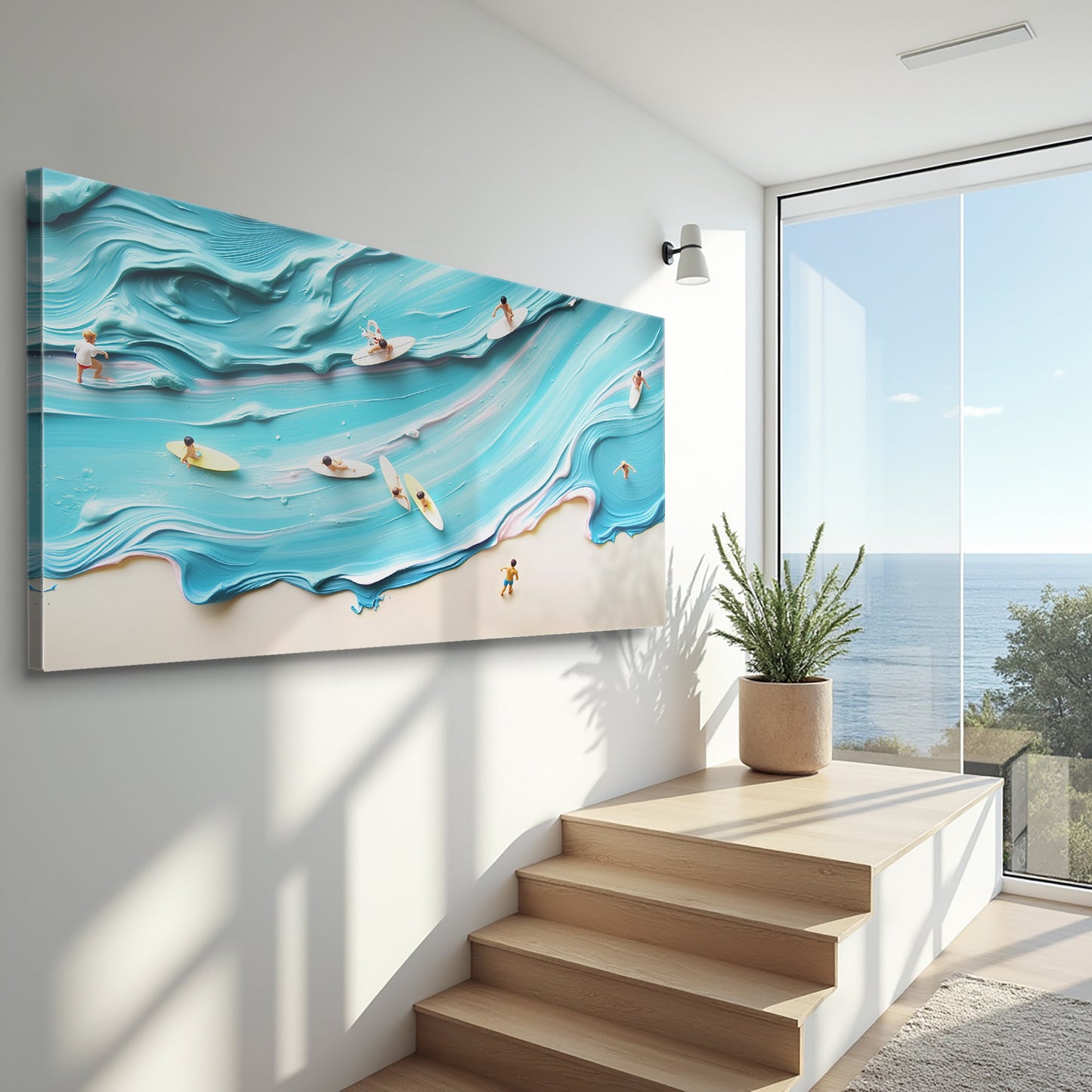 Abstract Aerial View Beach Wall Art