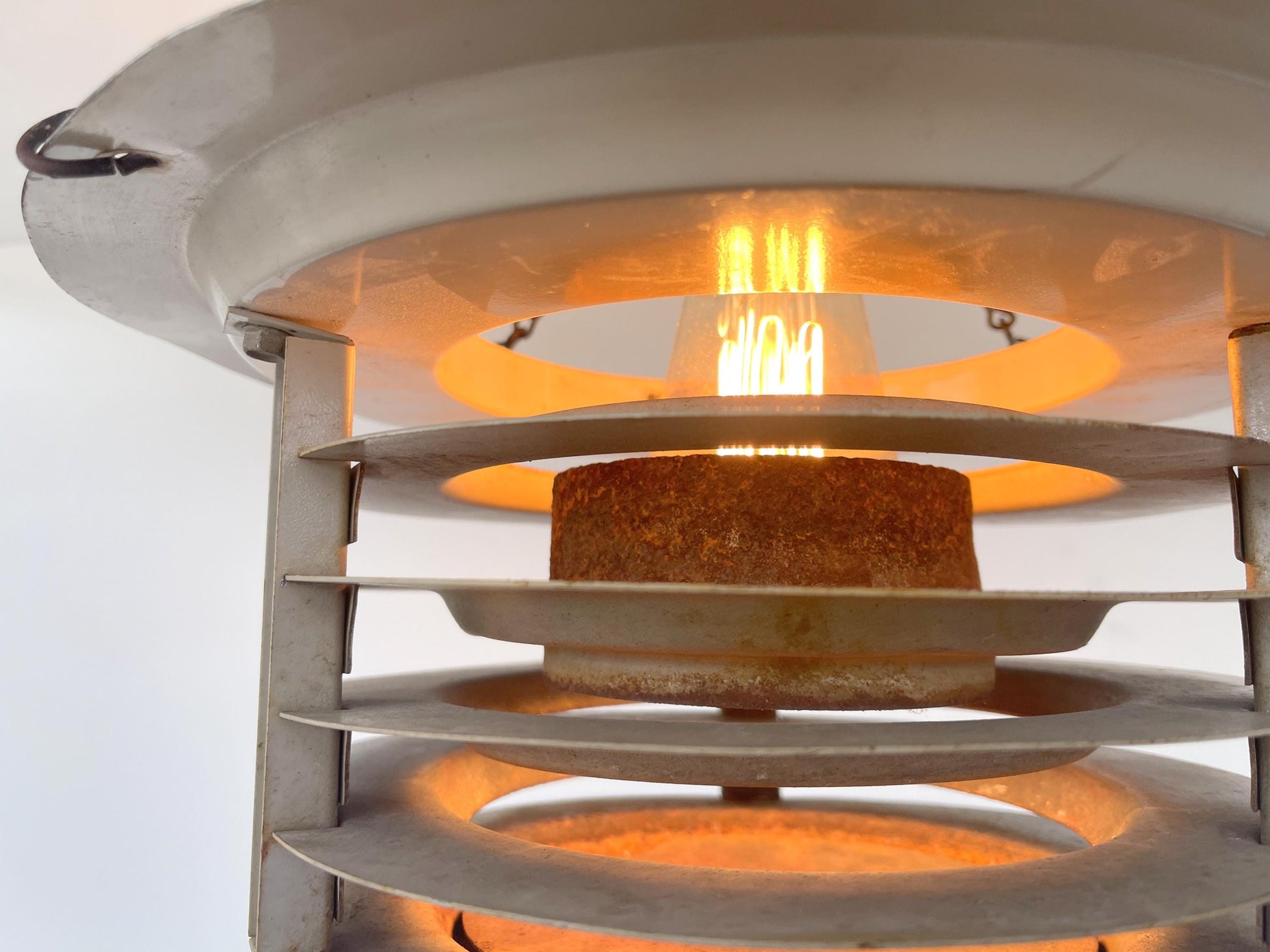 TOTALLY UNIQUE! Vintage Industrial Flush Mount Ceiling Light Rustic Distressed