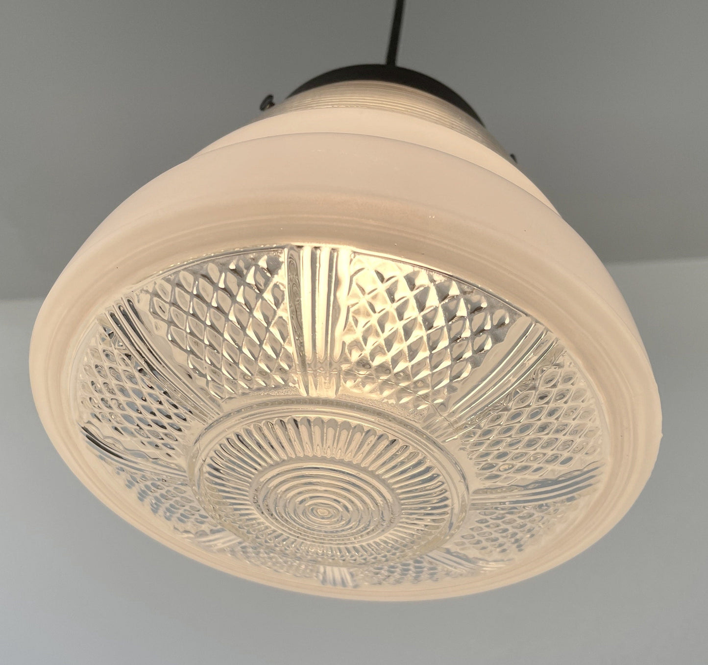 Retro 1970's Mid Century Glass Pendant Lighting