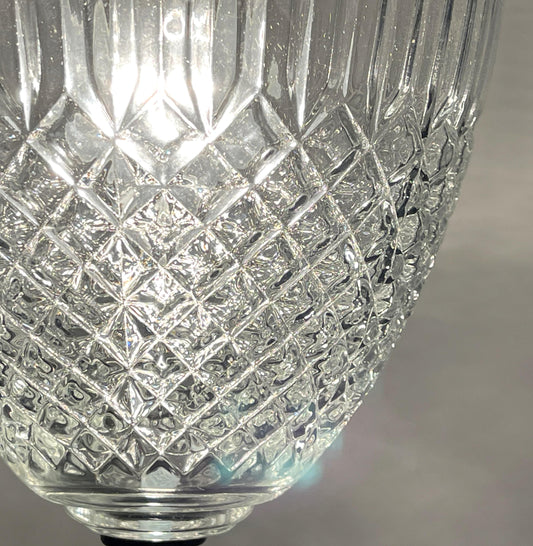 LARGE TAPERED DIAMOND 1950s Authentic Mid Century Glass Ceiling Light