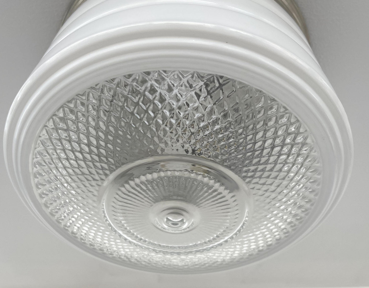 Retro Flush Mount Milk Glass Ceiling Light