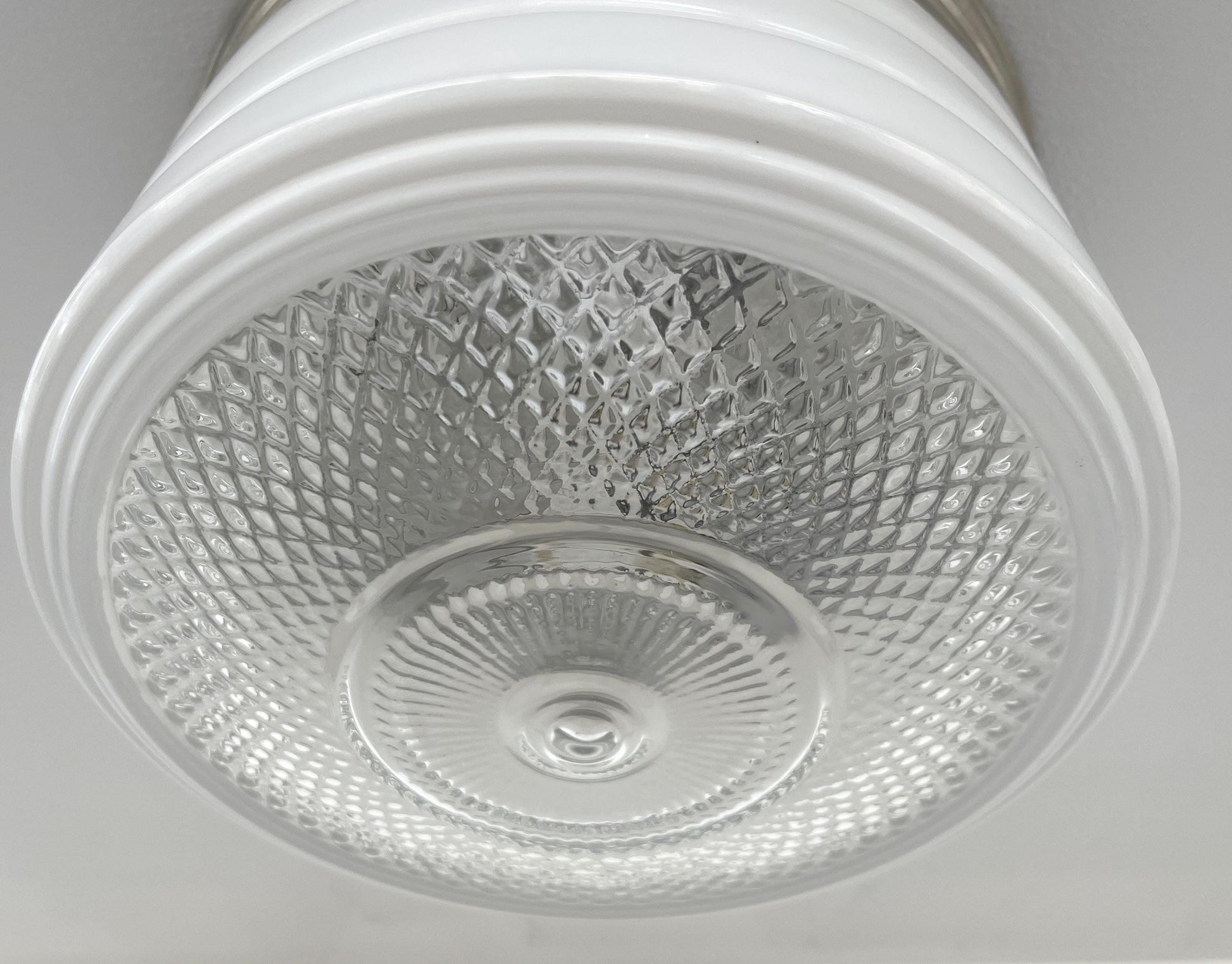 Retro Flush Mount Milk Glass Ceiling Light