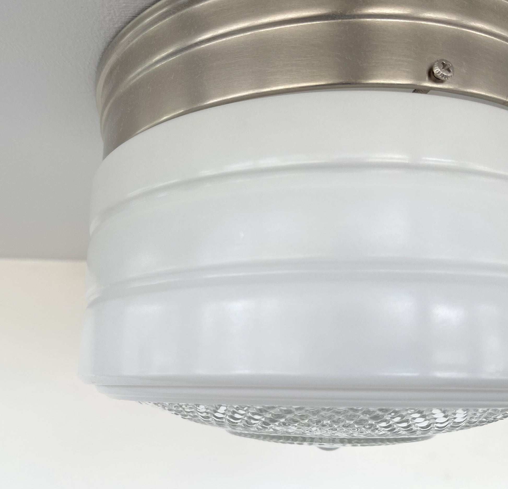 Retro Flush Mount Milk Glass Ceiling Light