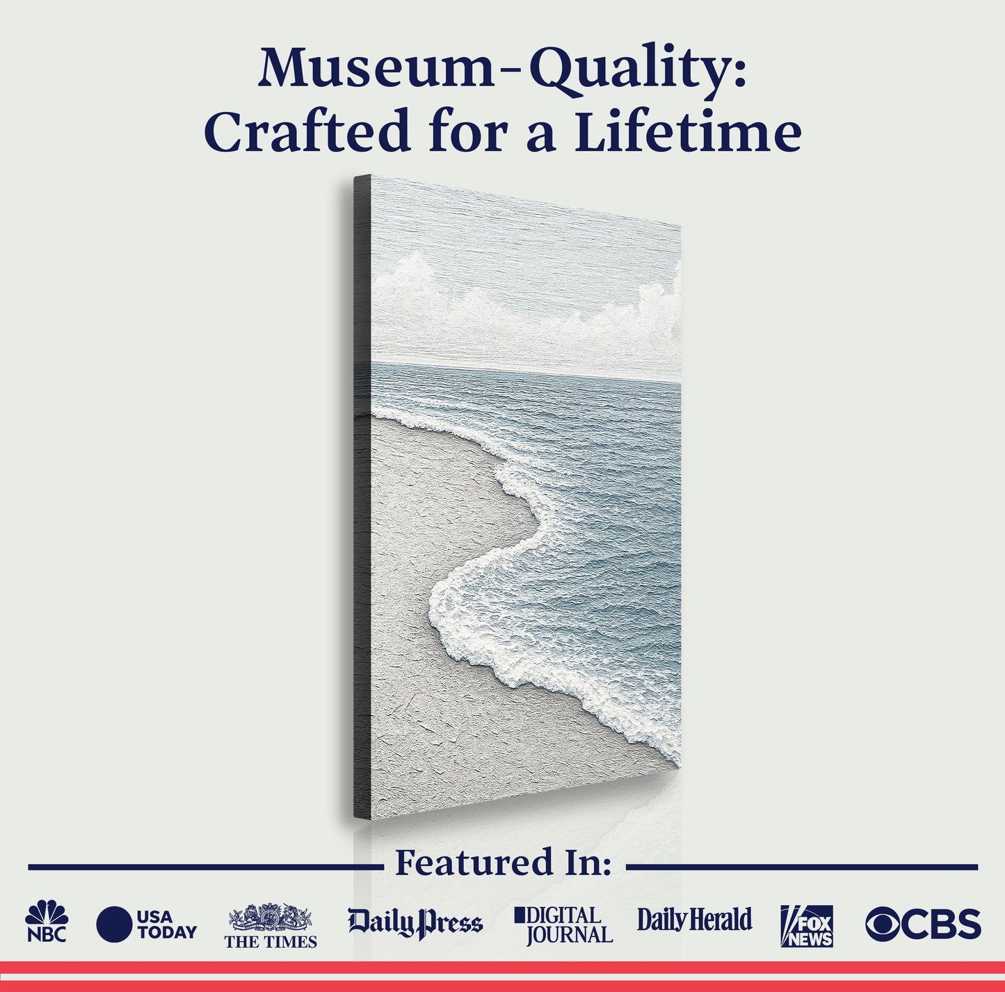 White Waves Abstract Wall Art