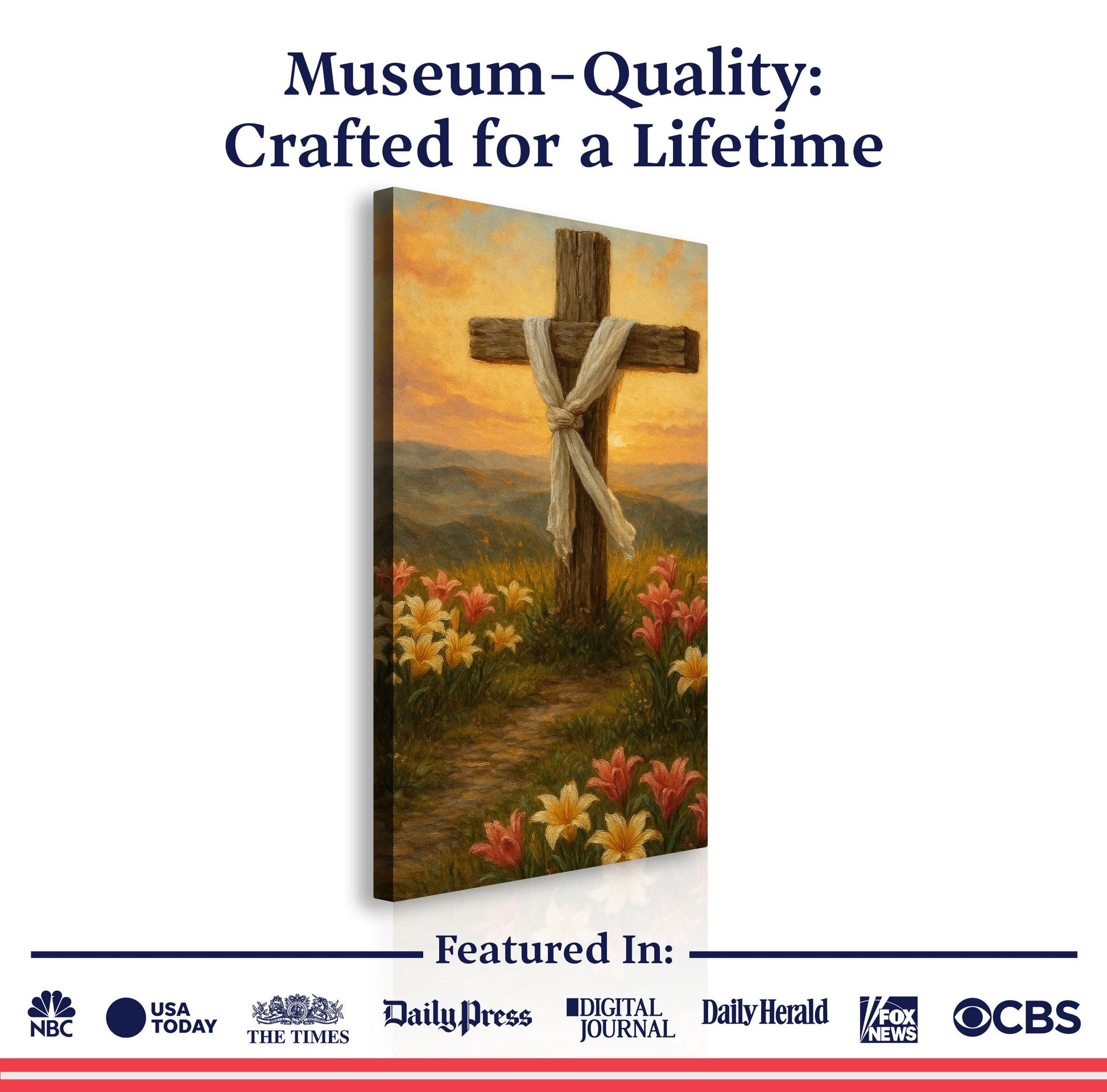 Cross and Flowers Faith Wall Art III