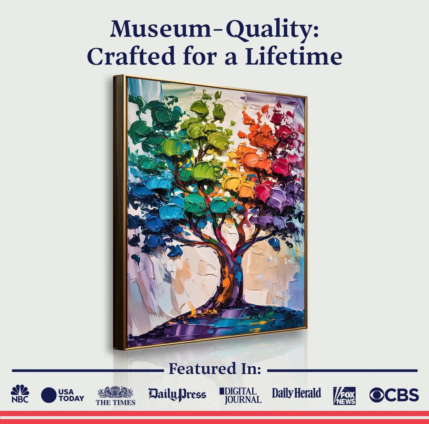 Rainbow Tree Abstract Wall Art