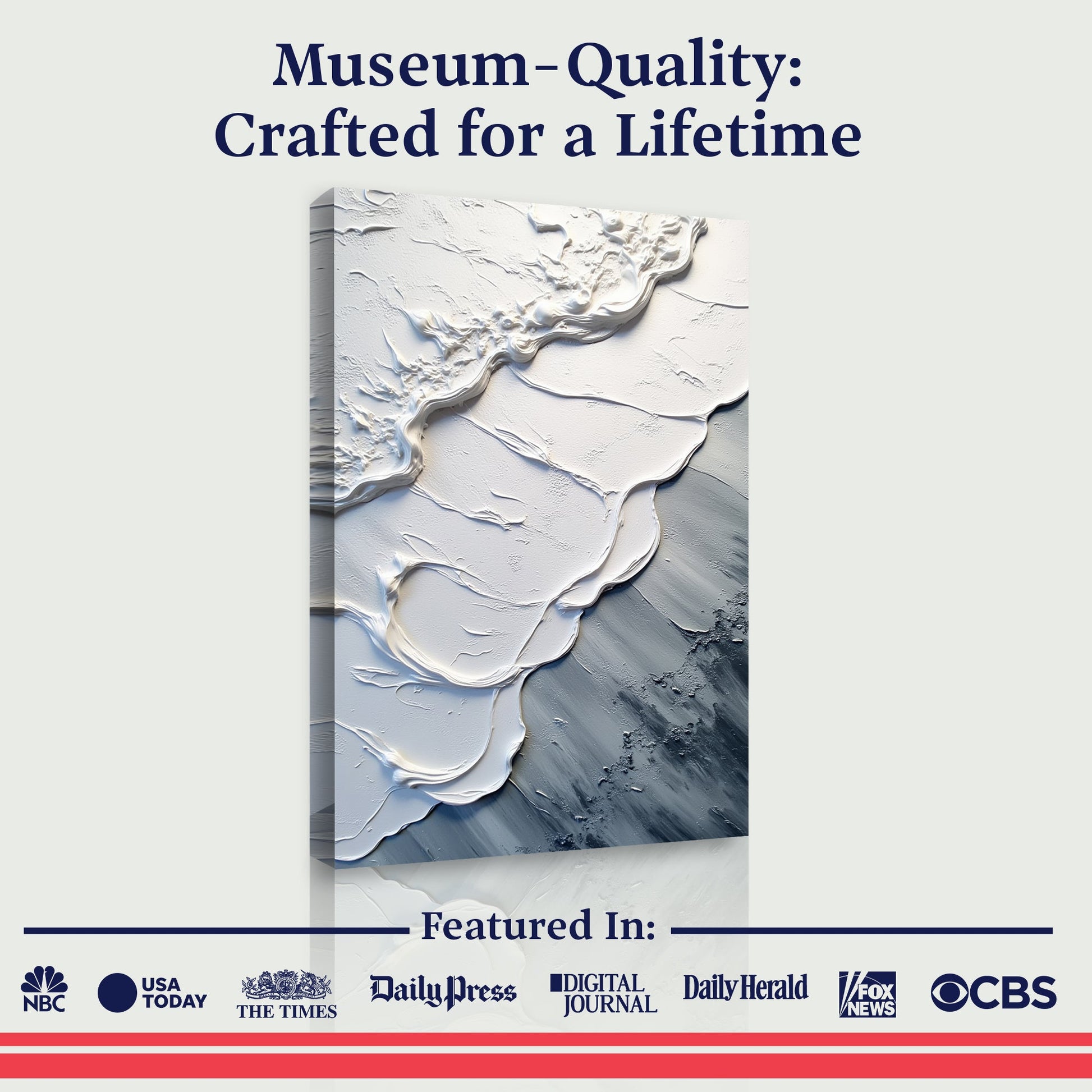 Abstract Minimalist Wave Impasto Wall Art II