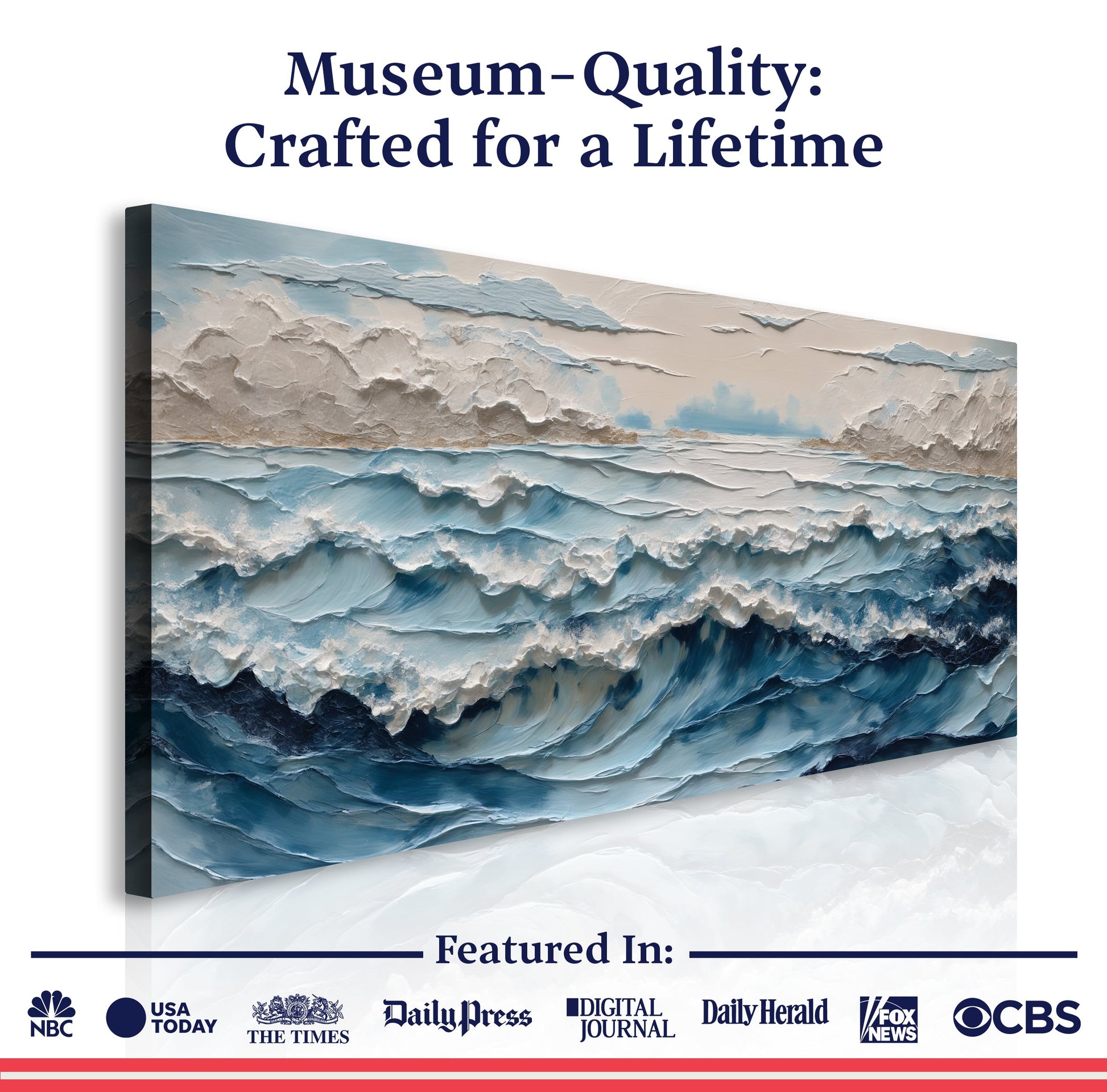 Ocean Embrace Impasto Wall Art