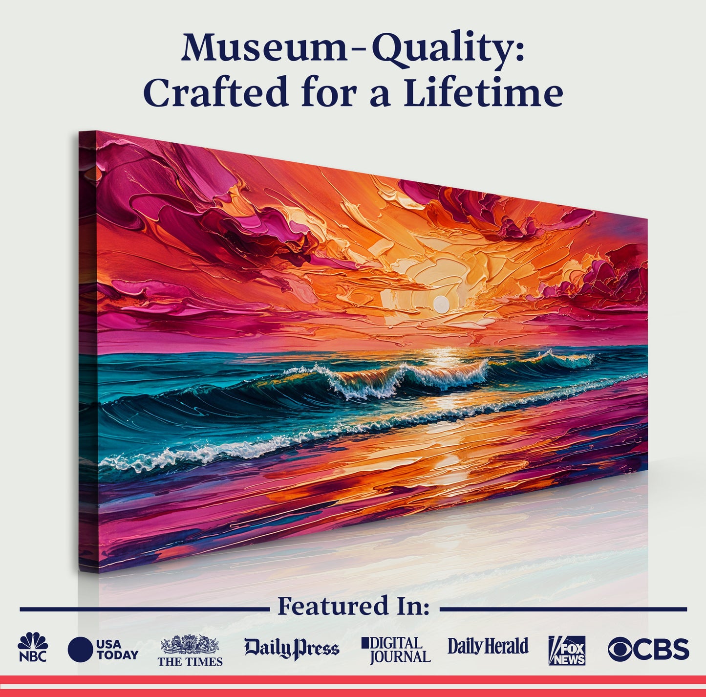 Coastal Sunset Impasto Wall Art