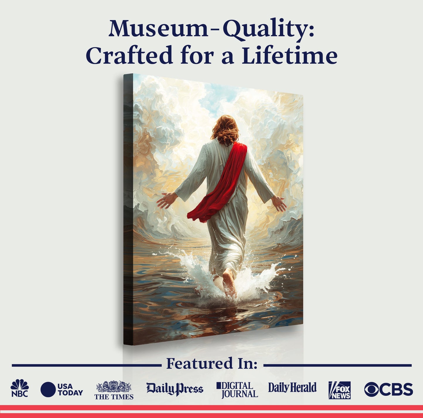 Jesus Christ Walking On Water Faith Wall Art IX