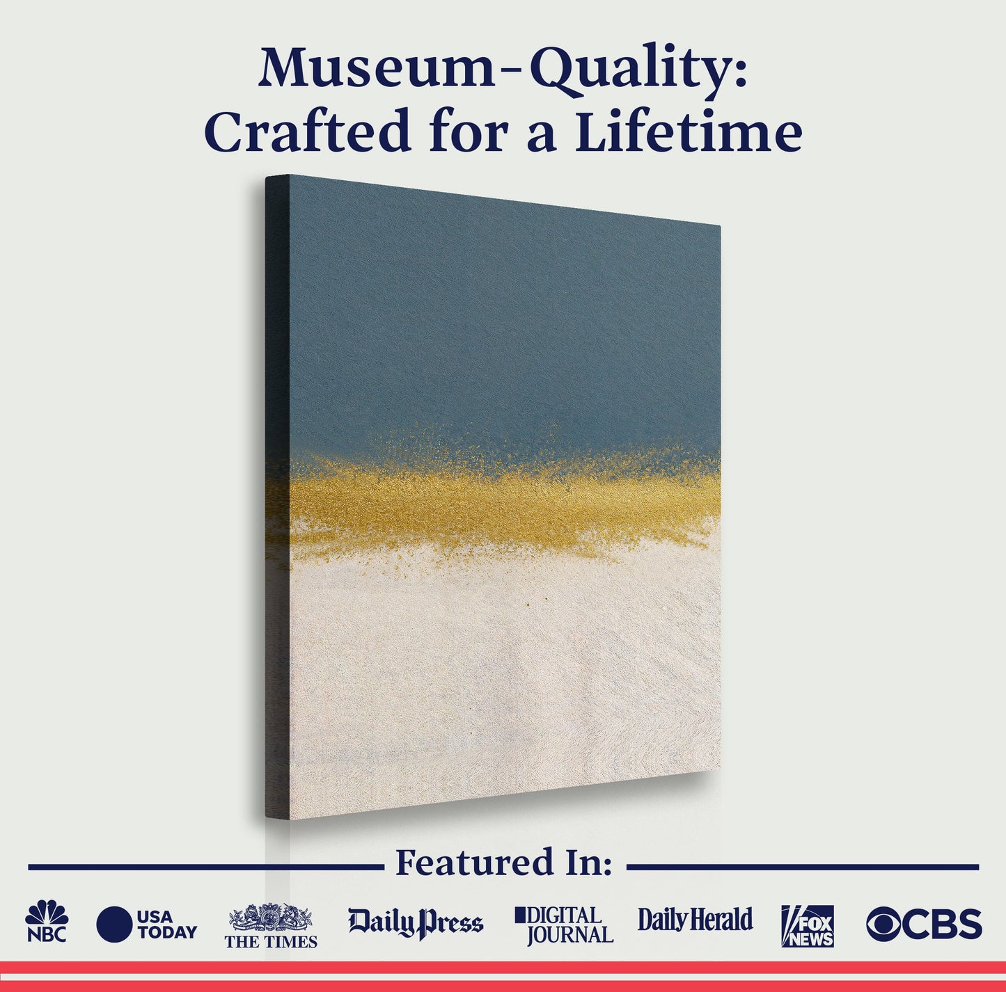 Minimalist Blue and Gold Wall Art