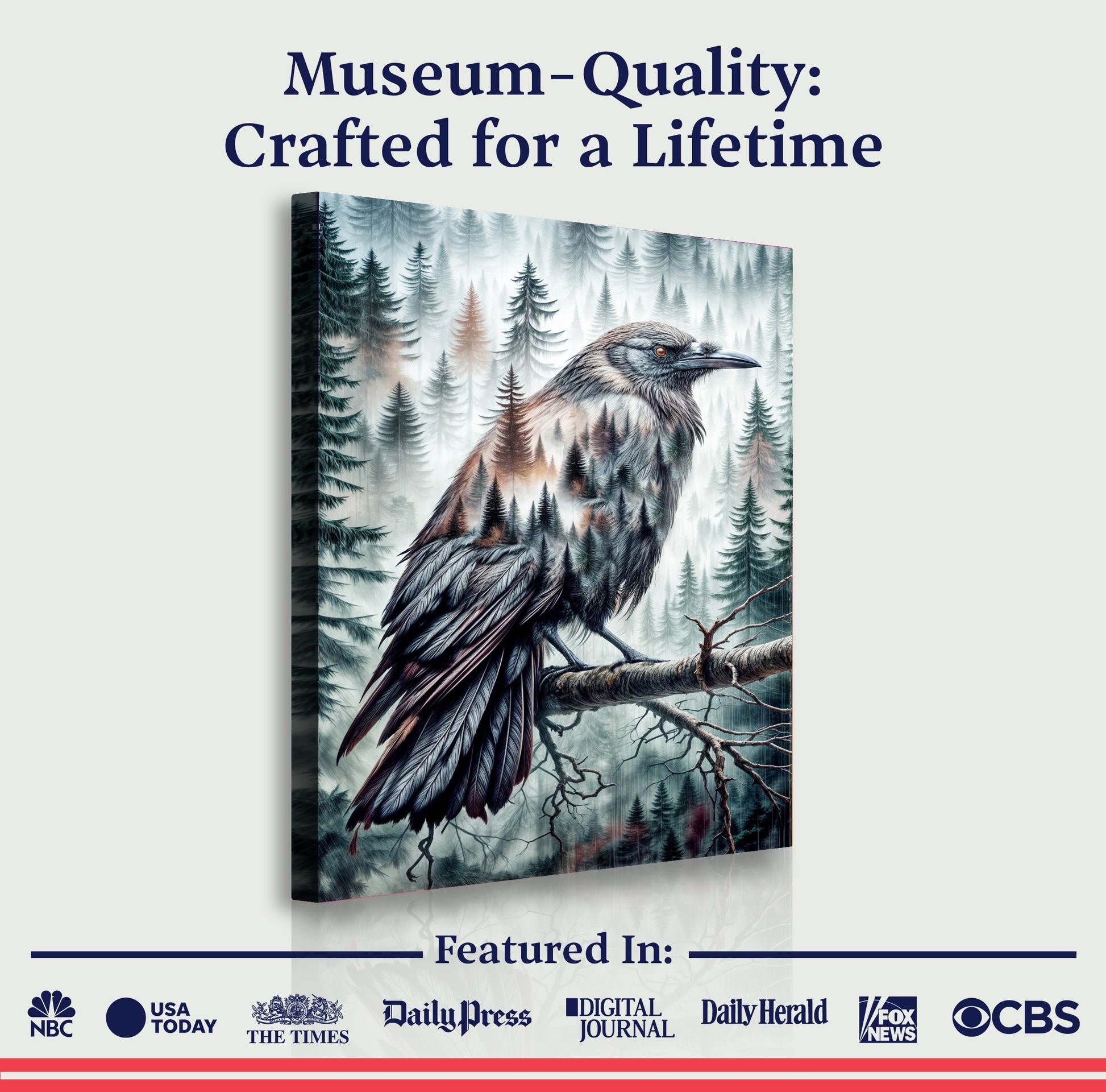 Crow Double Exposure Wall Art