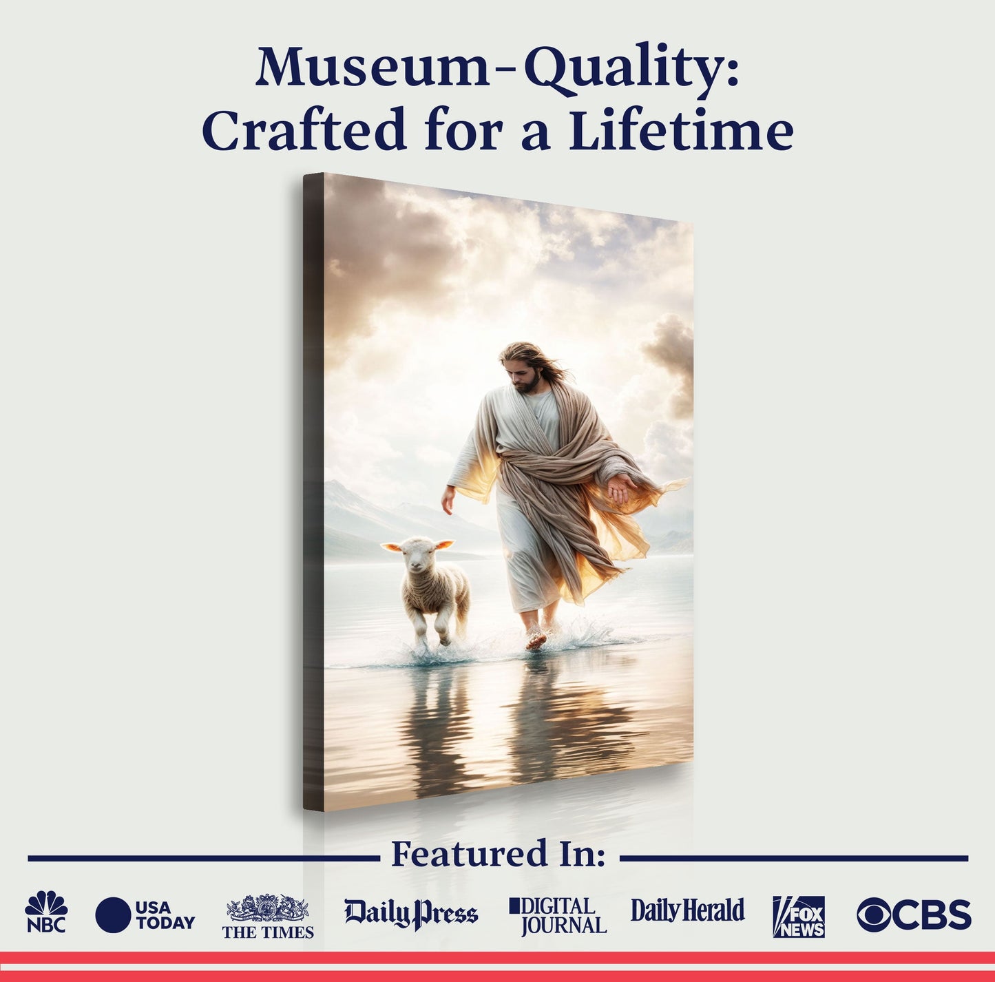 Jesus Protects The Lamb From Wolves Faith Wall Art XIII