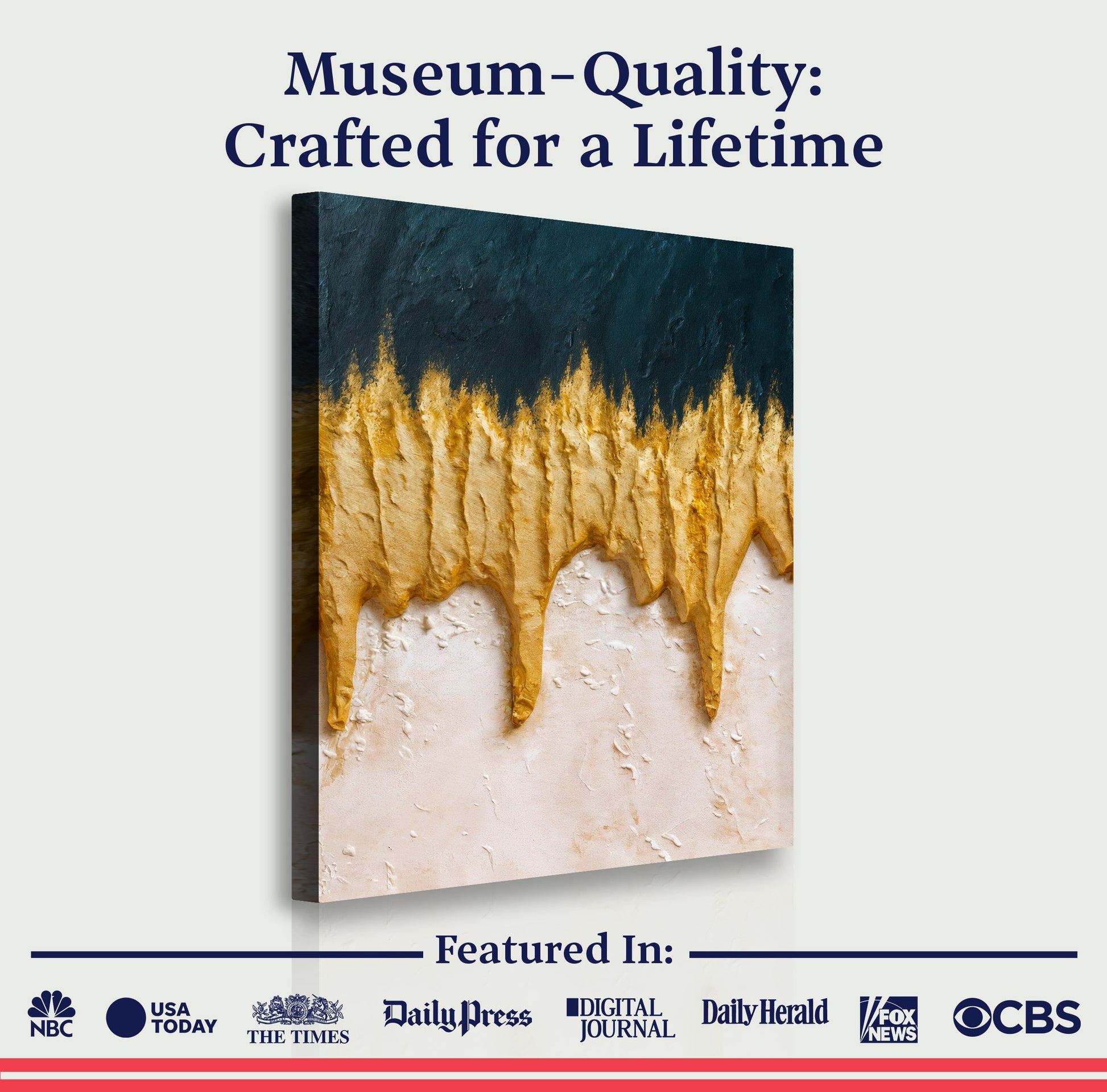 Abstract Blue And Gold Wall Art