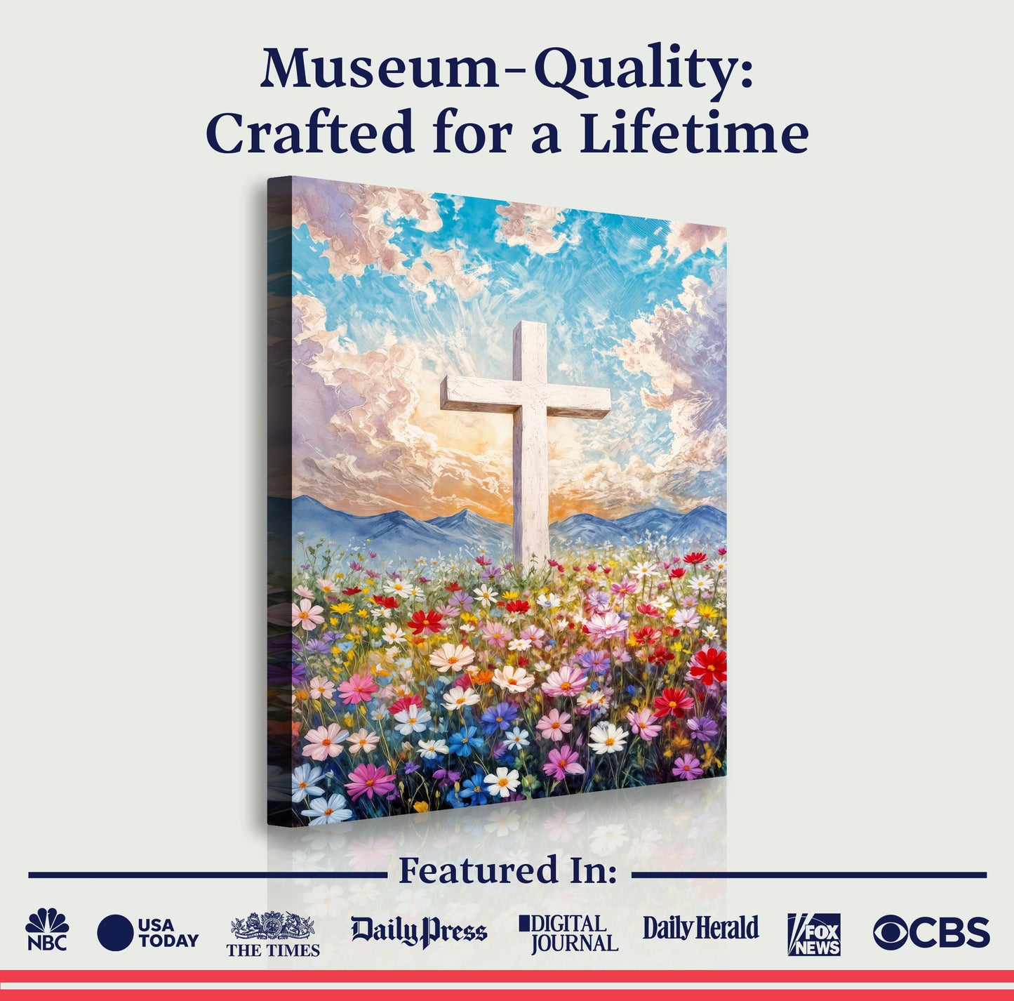 Cross Floral Field Faith Wall Art II