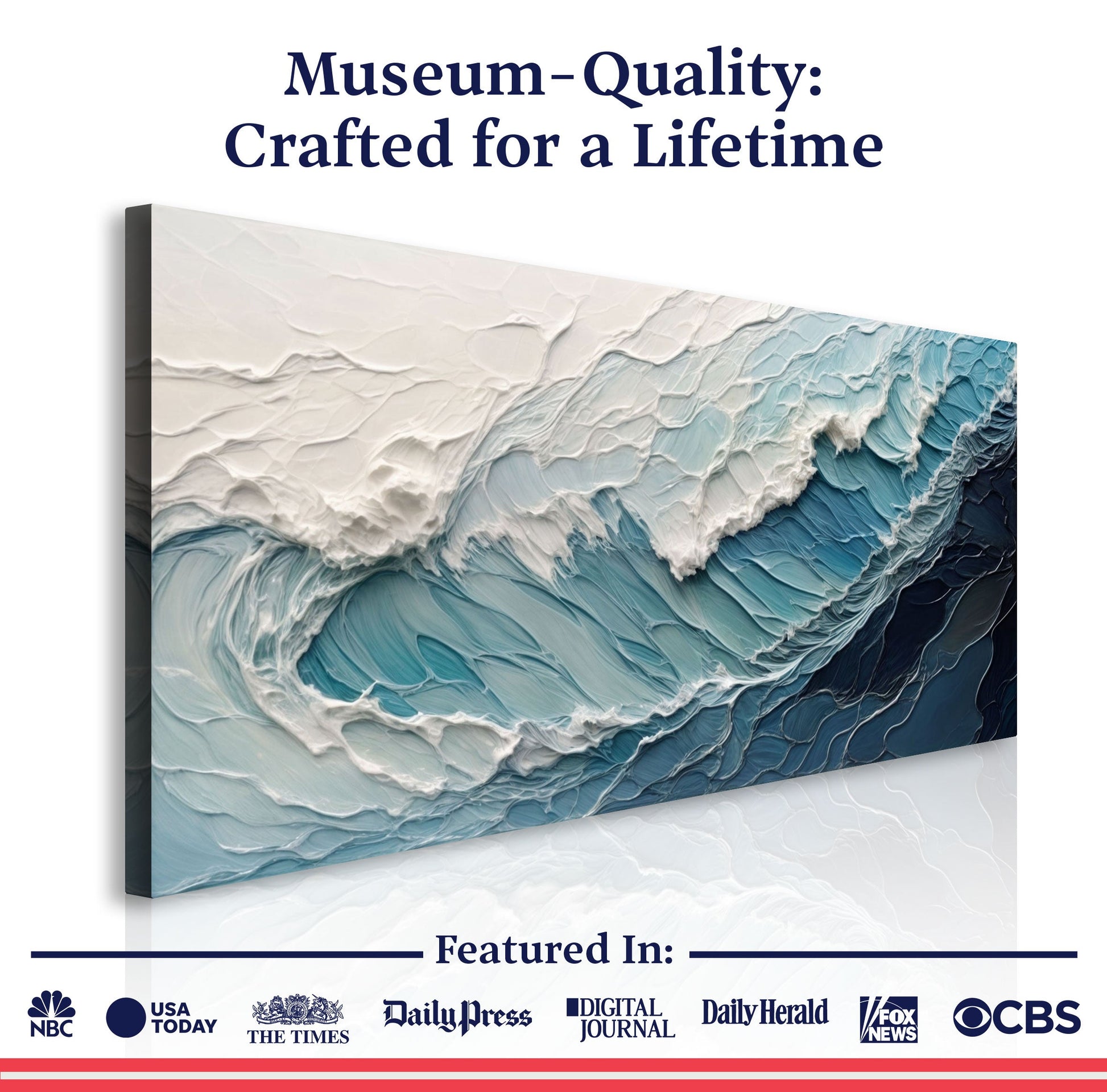 Ocean's Embrace Seascape Impasto Wall Art