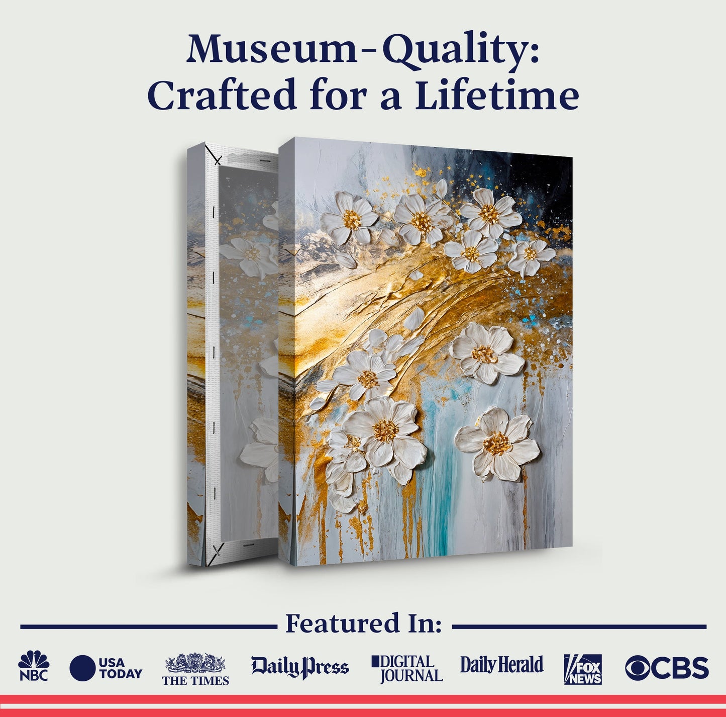 Abstract Gold Floral Wall Art