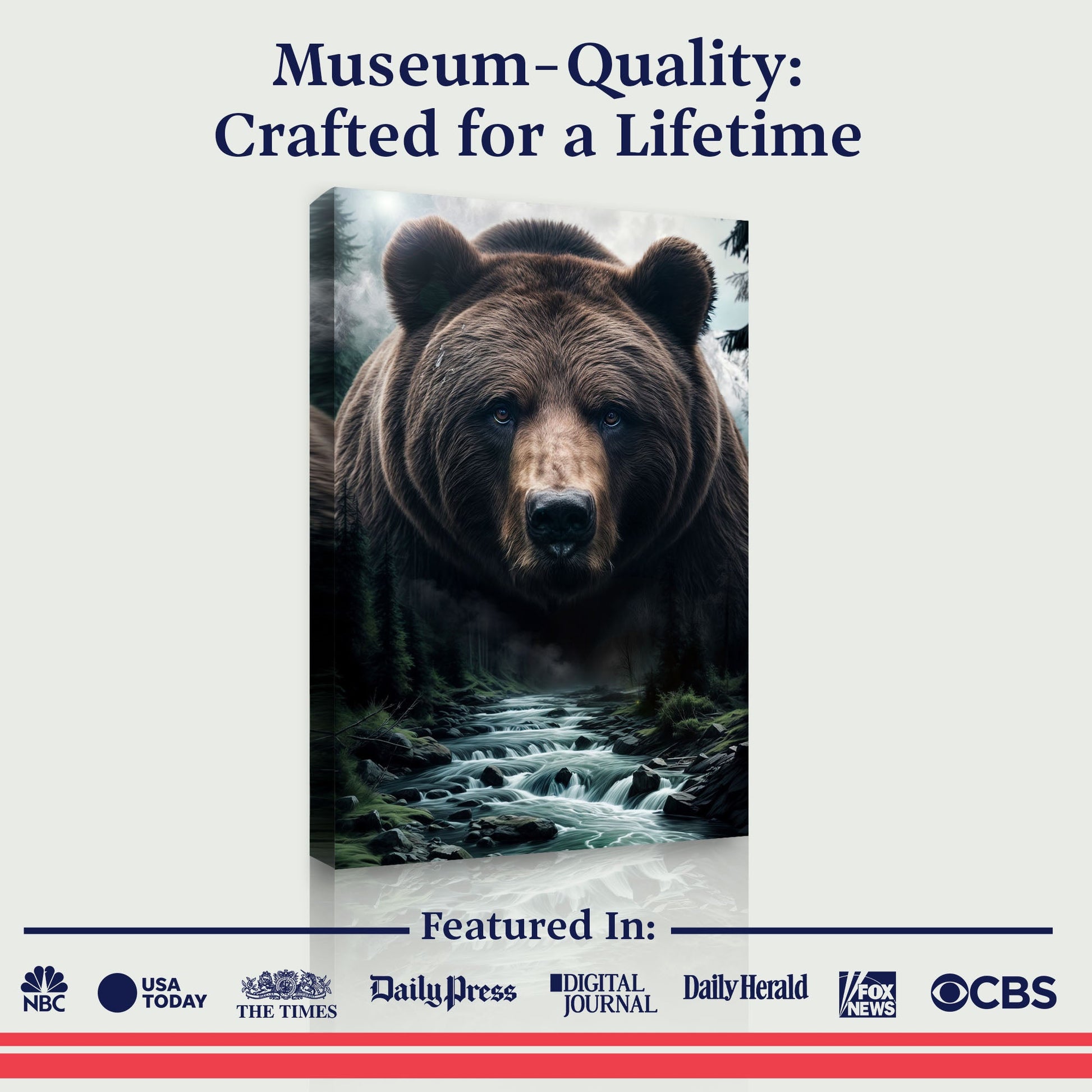 Grizzly Bear Double Exposure Wall Art