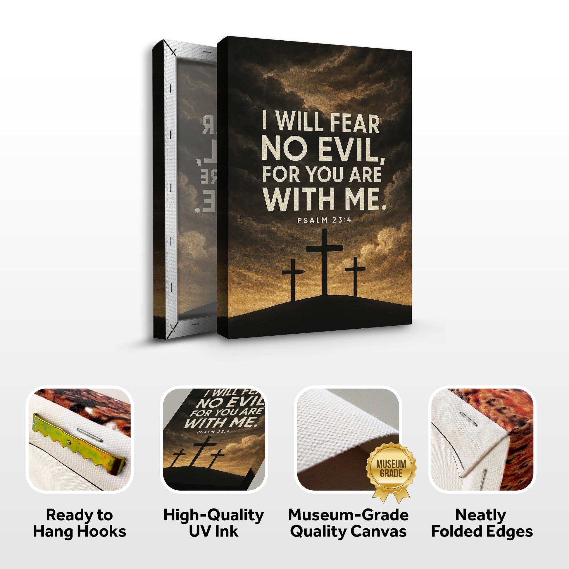 Fear No Evil For You Are With Me - Psalm 23:4 Faith Wall Art