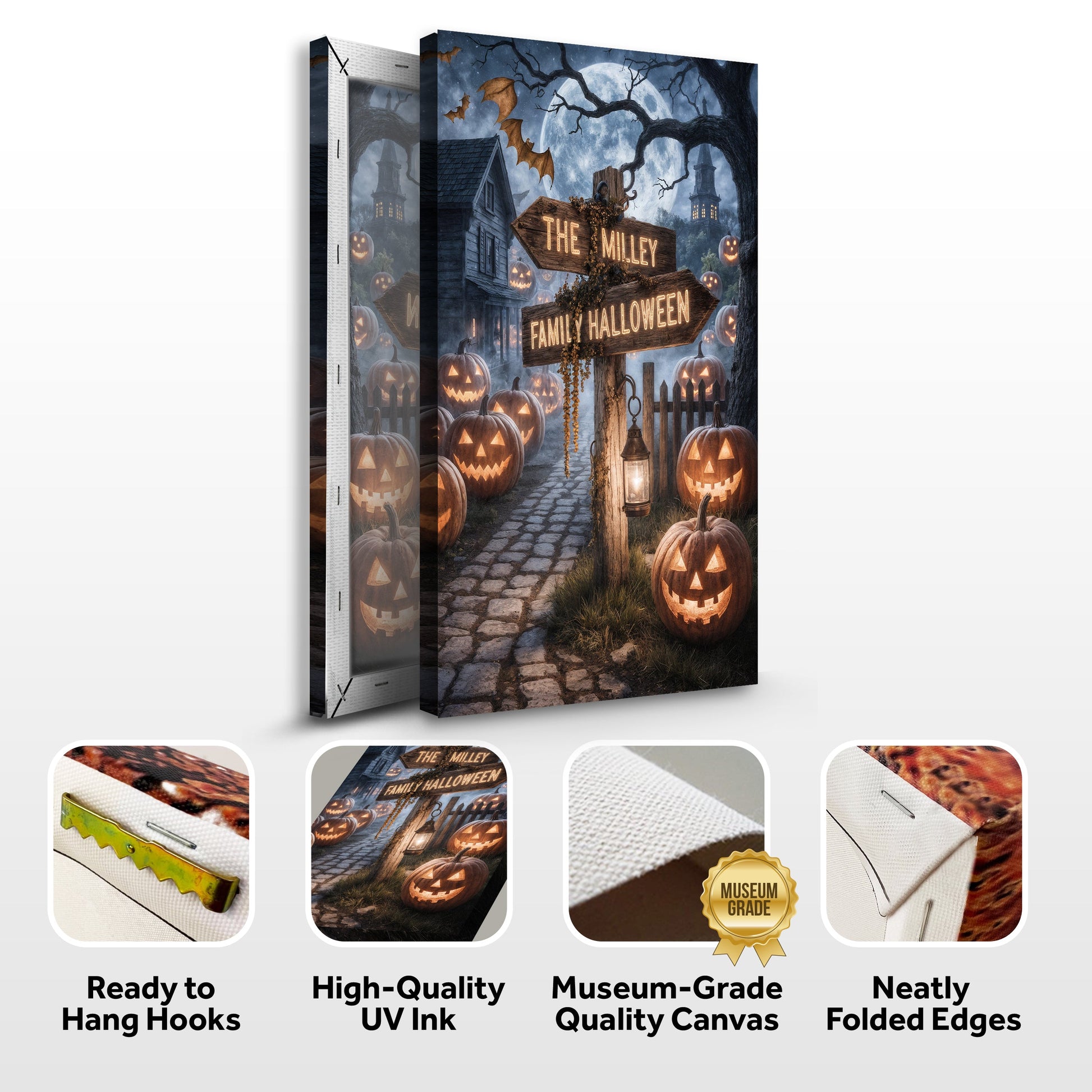 Personalized Family Name Street Sign Halloween Wall Art