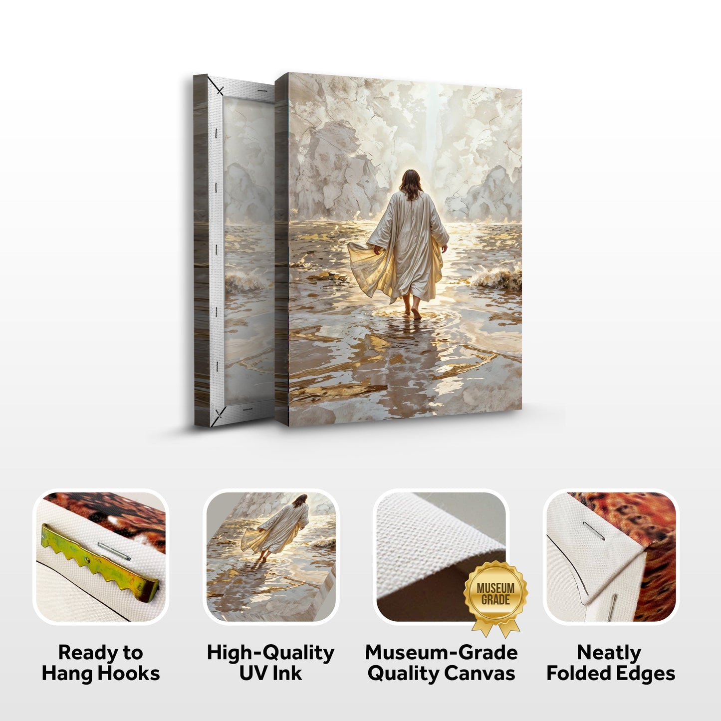 Jesus Christ Walking On Water Faith Wall Art IV