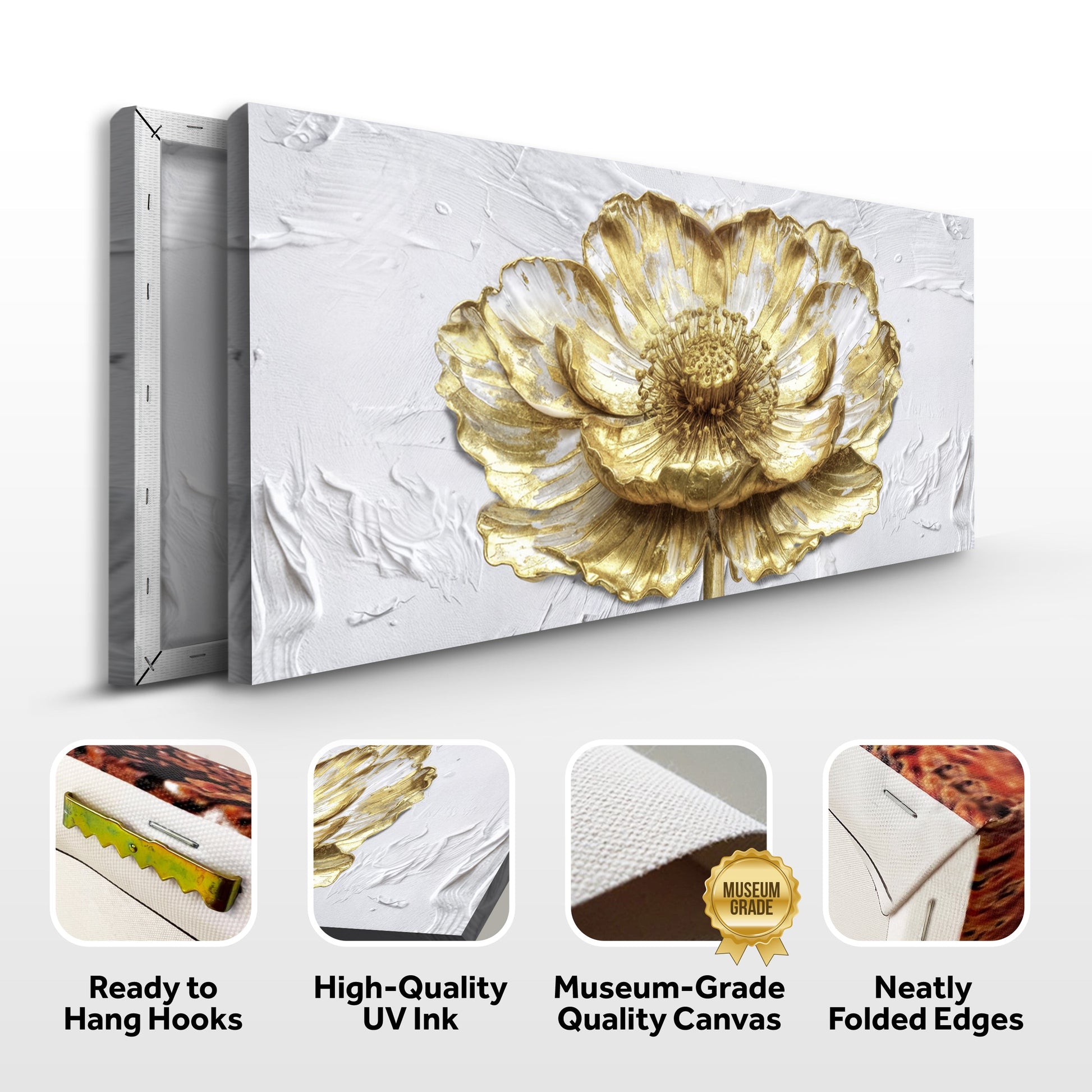 Golden Dandelion Minimalist Abstract Wall Art V