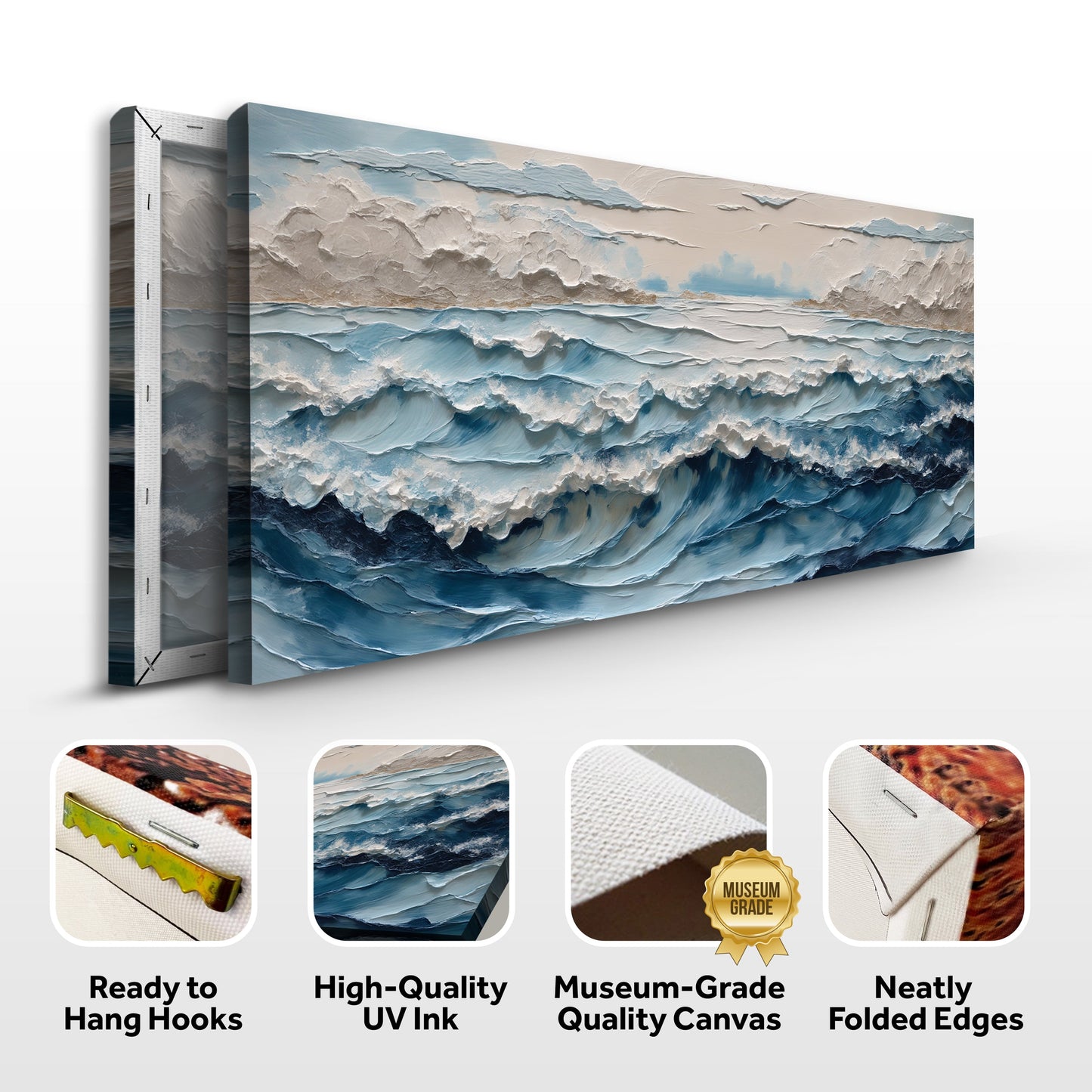 Ocean Embrace Impasto Wall Art