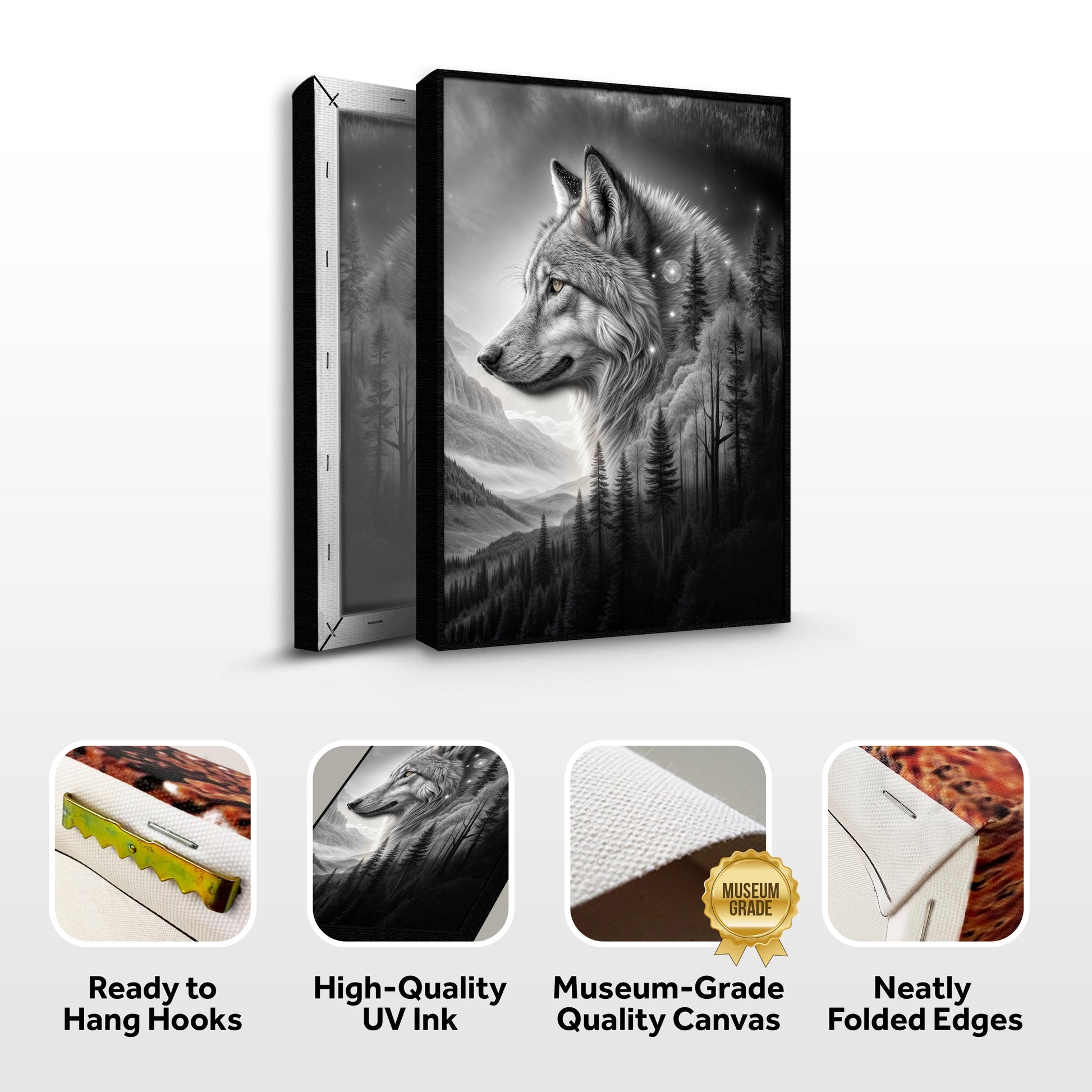 Wolf Double Exposure Wall Art II