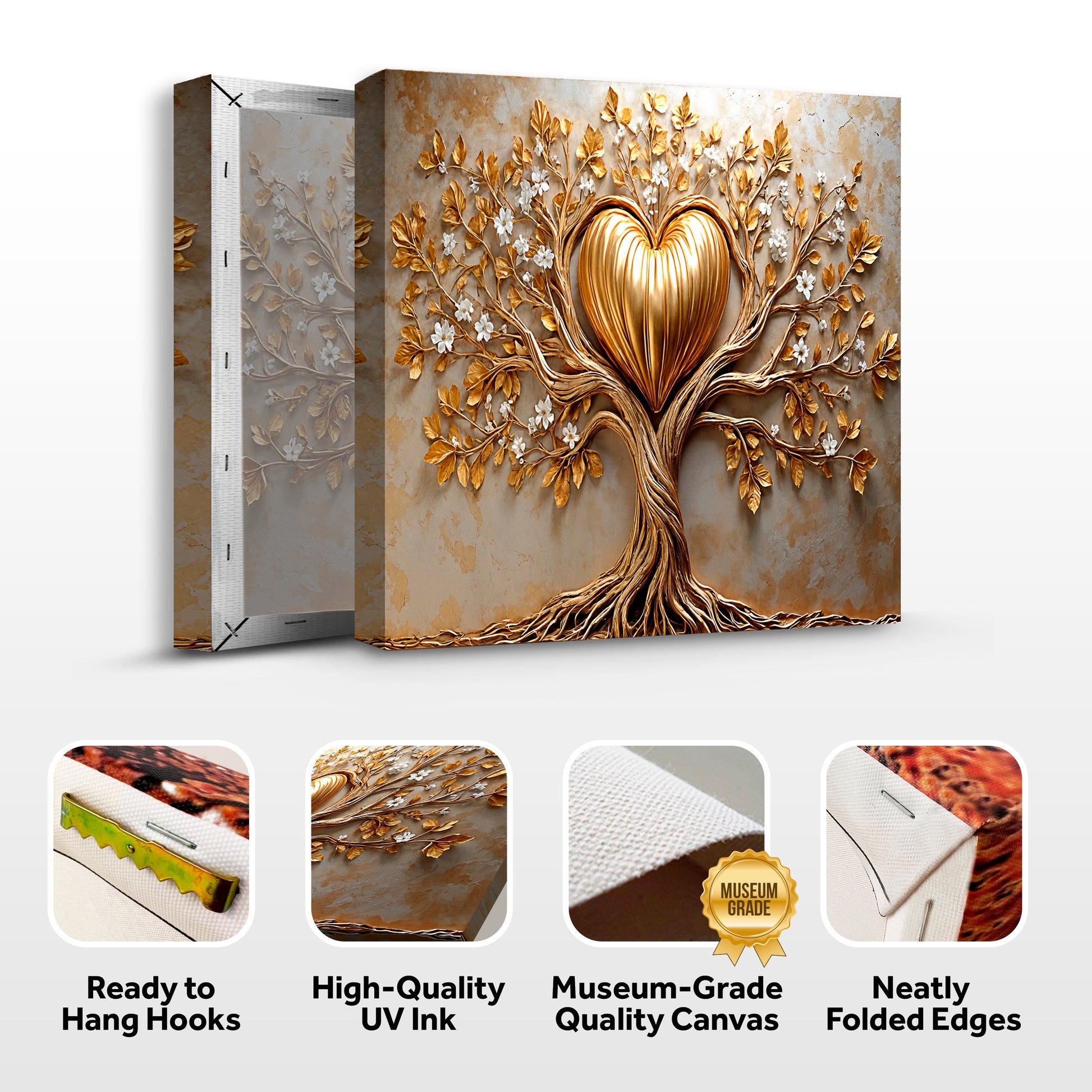 Golden Tree Heart Wall Art