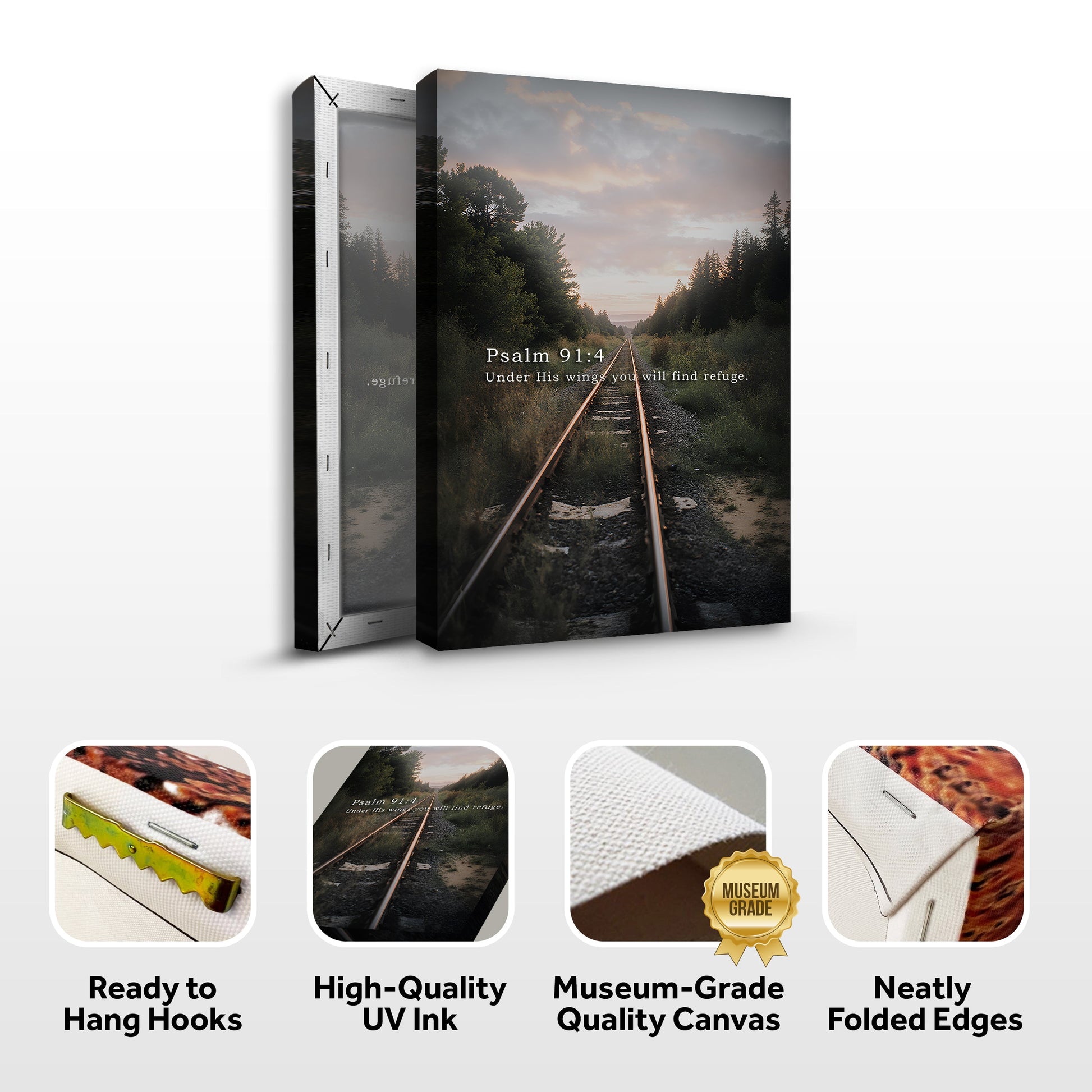 Under His Wings You Will Find Refuge - Psalm 91:4 Faith Wall Art