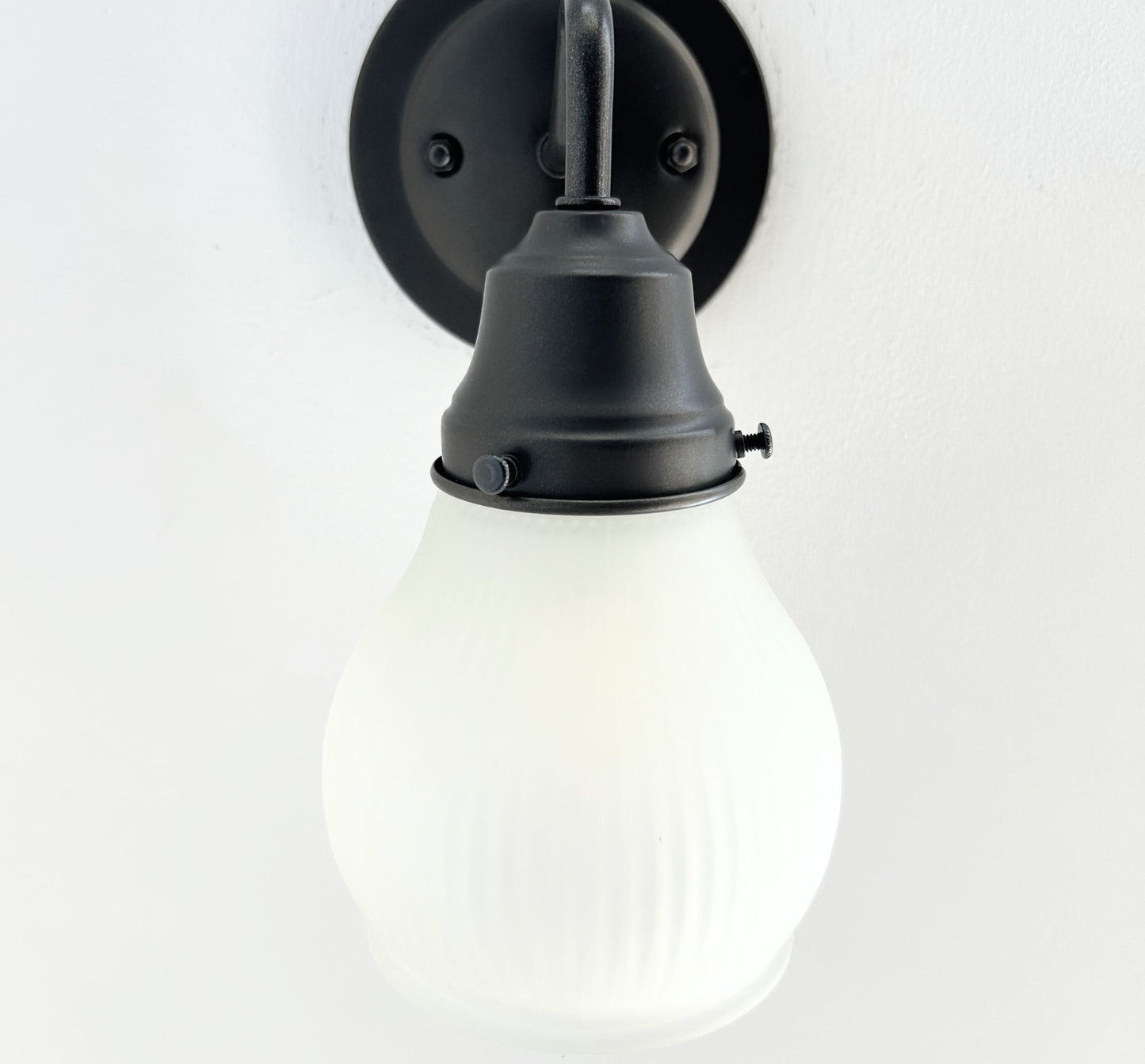 Holophane Fluted Pear Frosted Glass Wall Sconce or Pendant Light