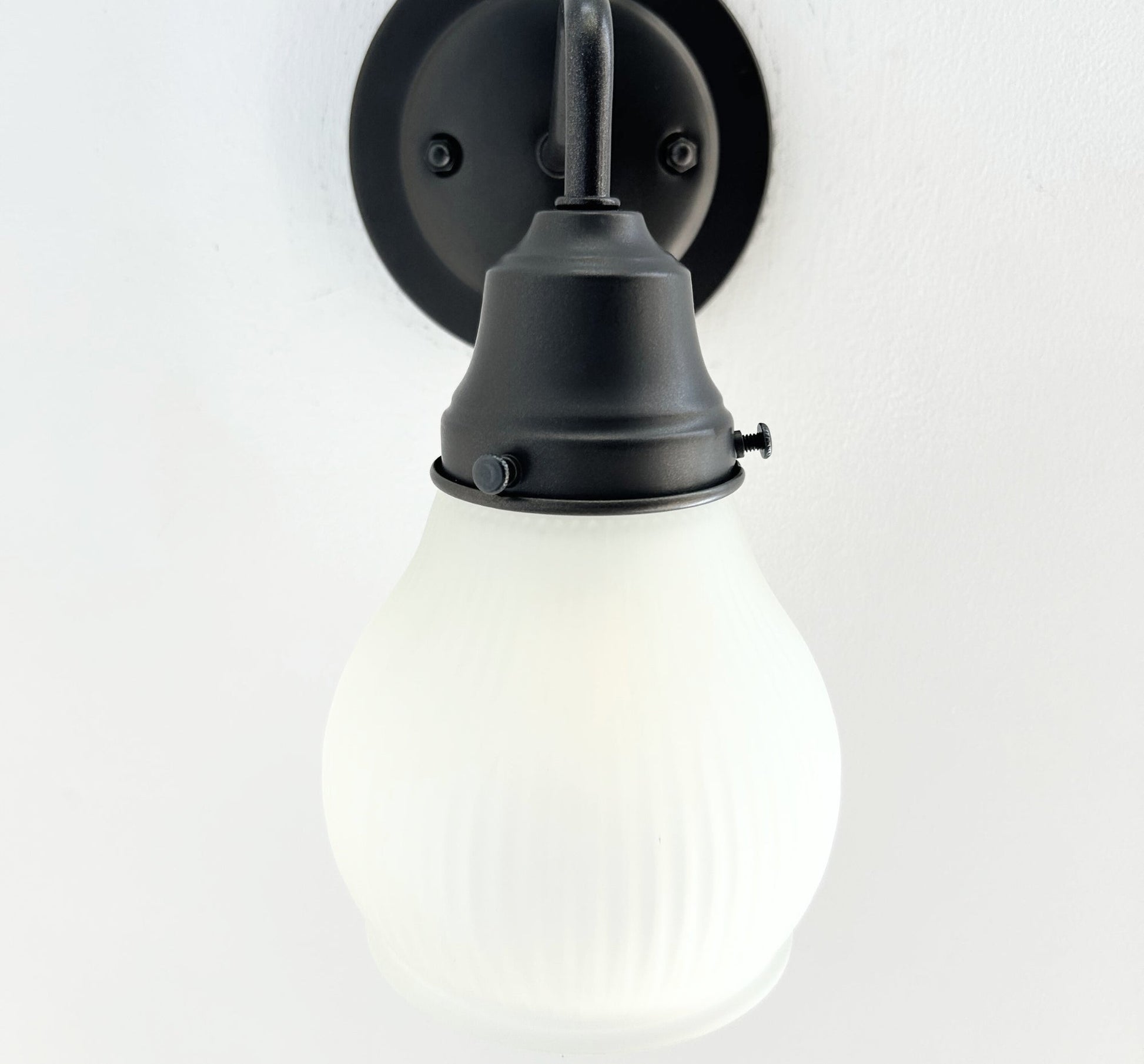 Holophane Fluted Pear Frosted Glass Wall Sconce or Pendant Light