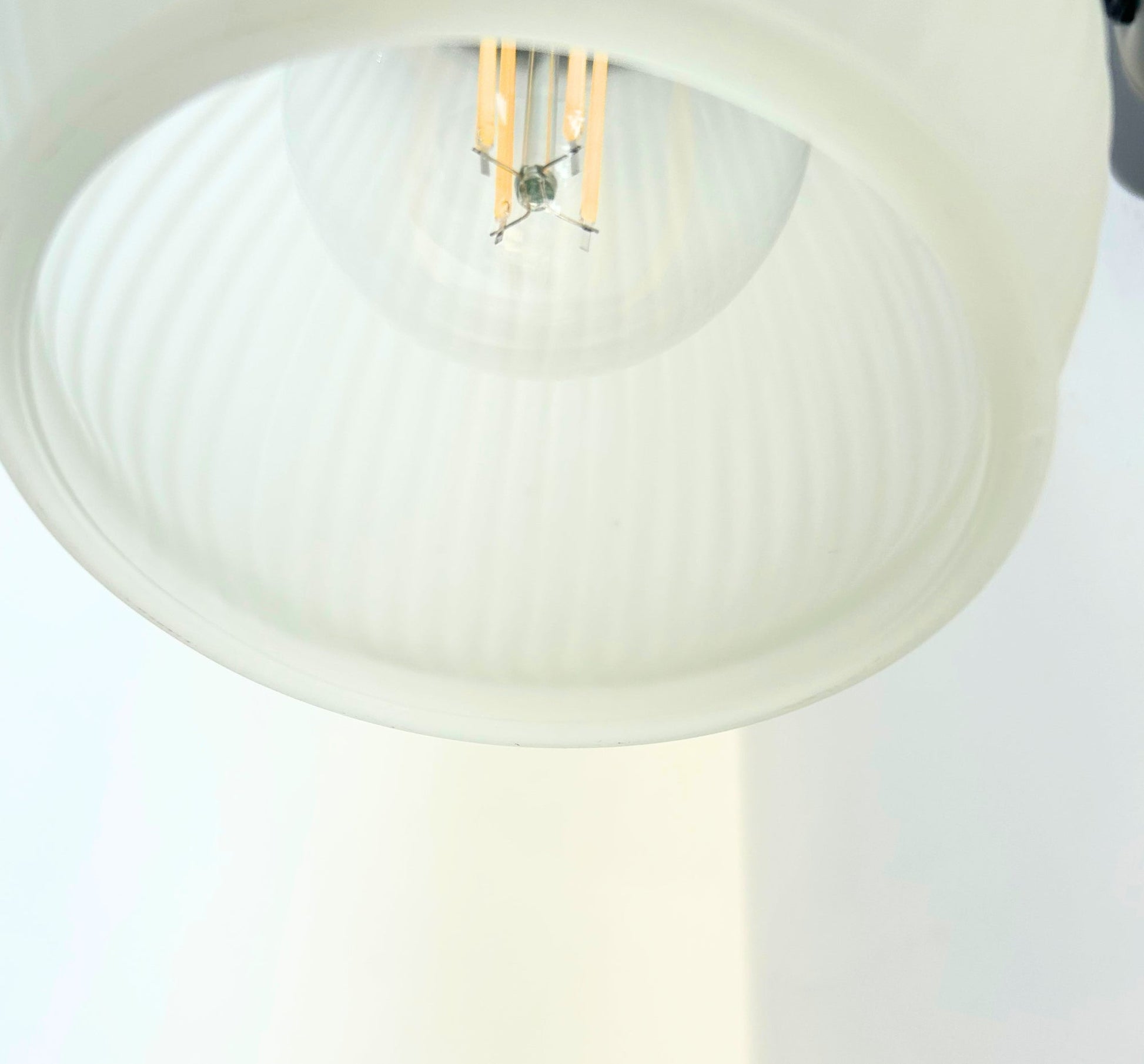 Holophane Fluted Pear Frosted Glass Wall Sconce or Pendant Light