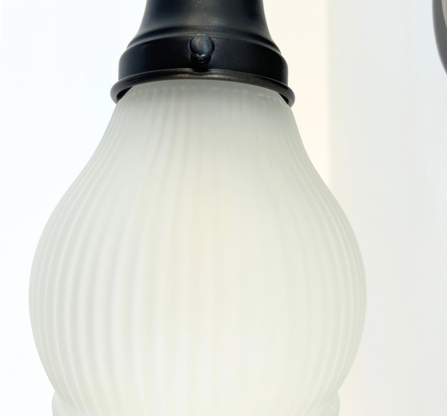 Holophane Fluted Pear Frosted Glass Wall Sconce or Pendant Light