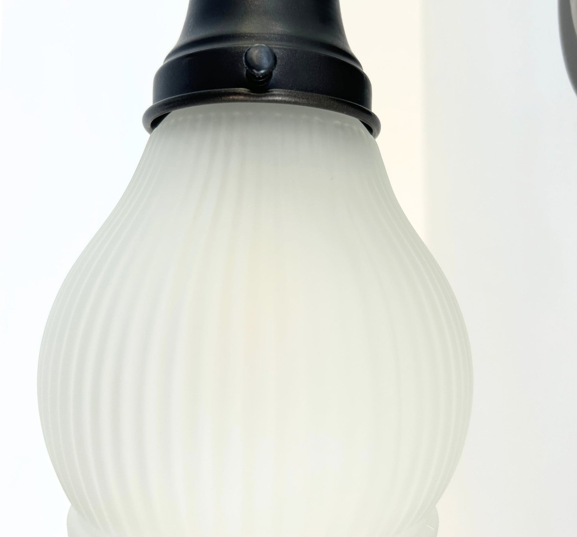 Holophane Fluted Pear Frosted Glass Wall Sconce or Pendant Light