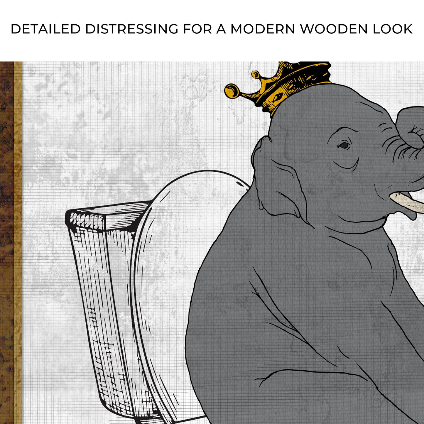 King Elephant On Toilet Canvas Wall Art