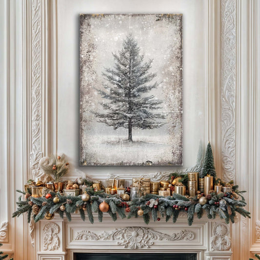 Vintage Christmas Tree Wall Art IX