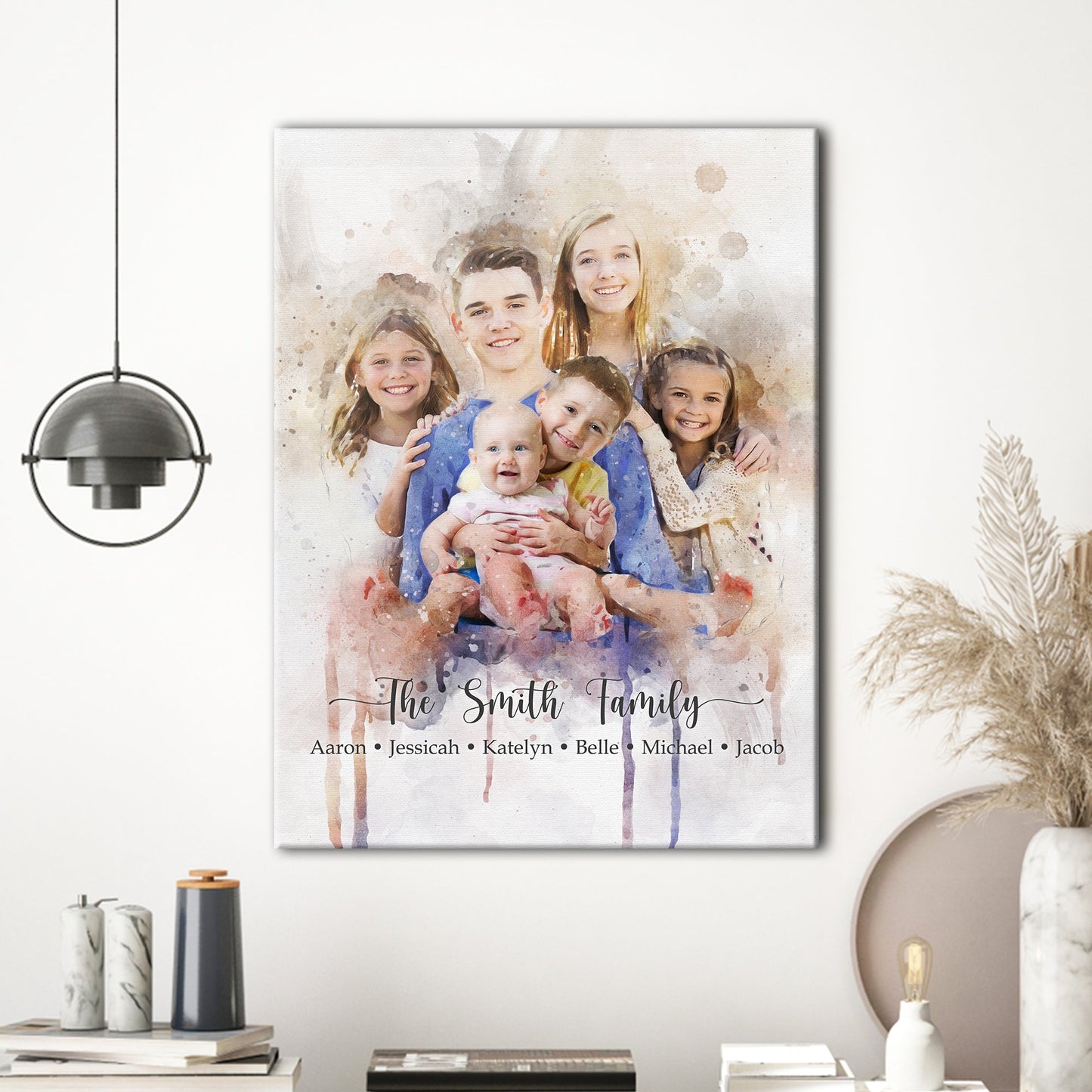 Watercolor Family Portrait Sign